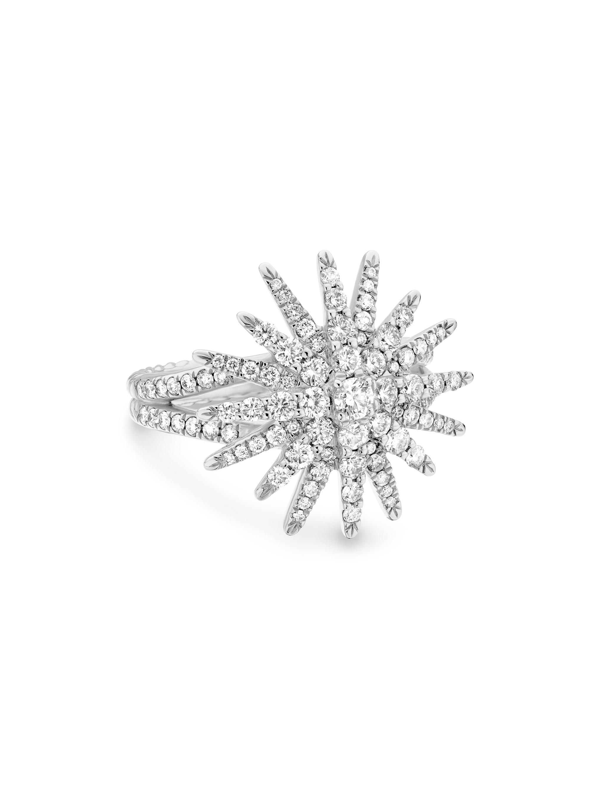 David Yurman Women's Starburst Ring in 18K White Gold - Diamond