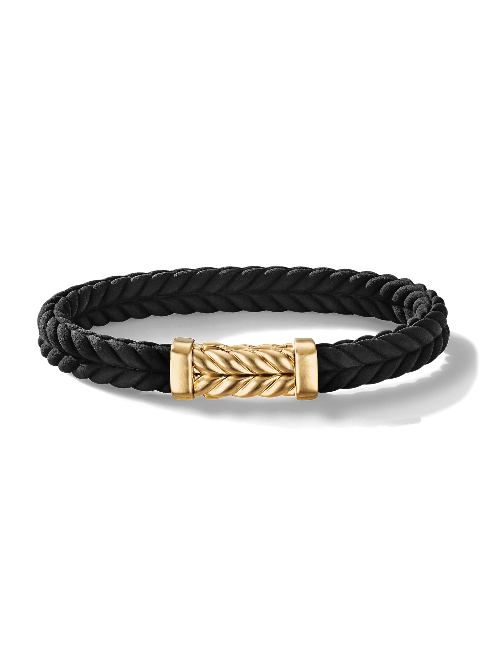 David Yurman Men's Chevron Bracelet in Black Rubber - Black