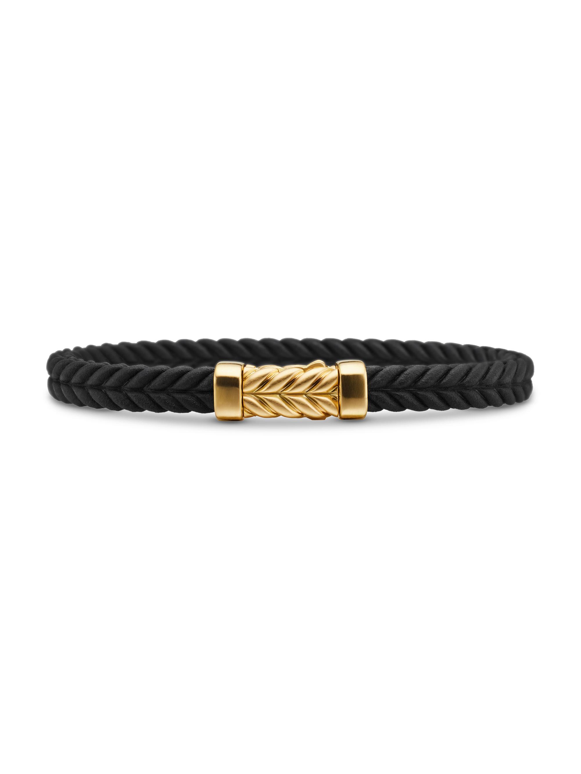 David Yurman Men's Chevron Bracelet in Black Rubber - Black