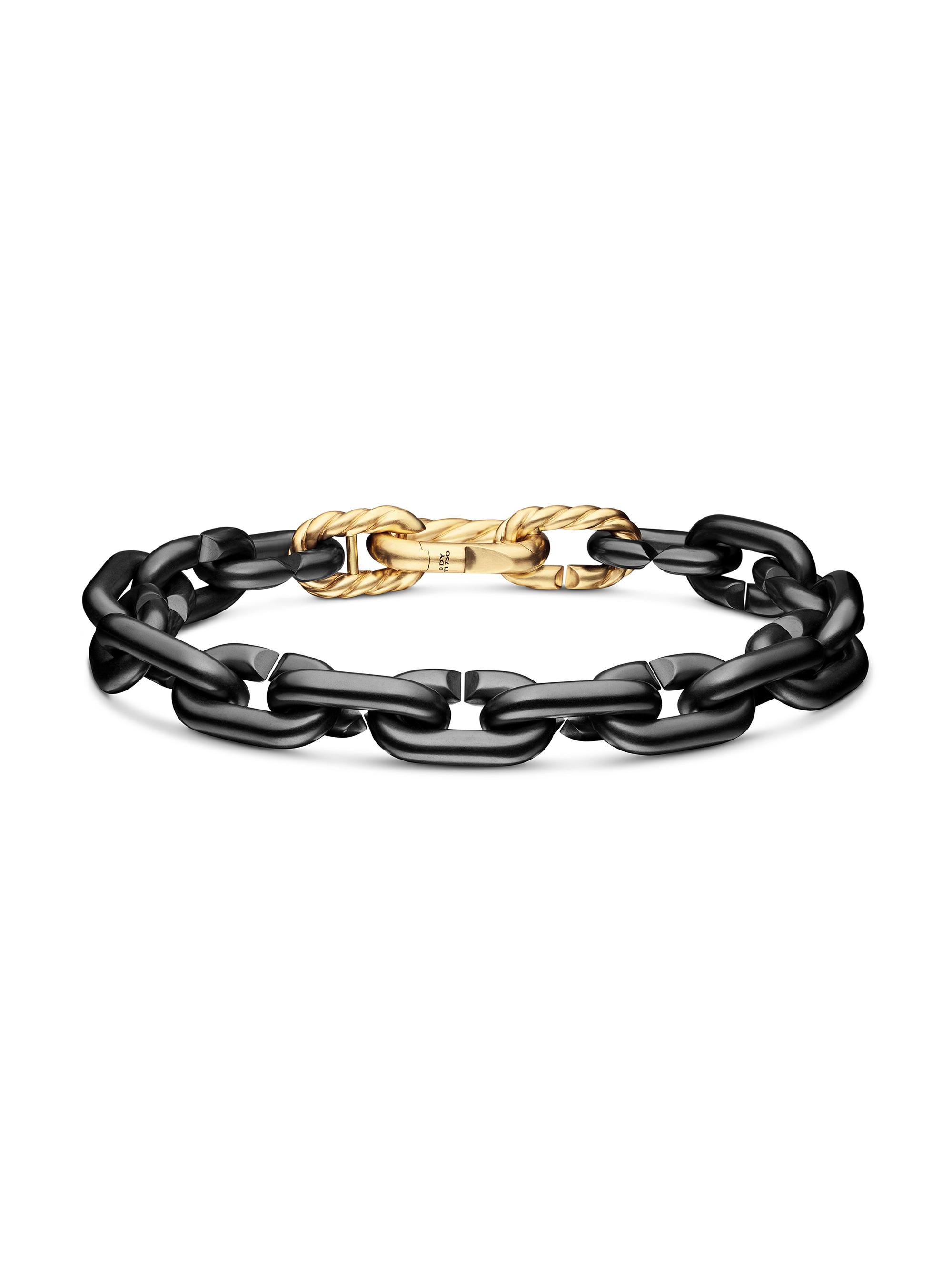 David Yurman Men's Chain Links Bracelet in Black Titanium - Black