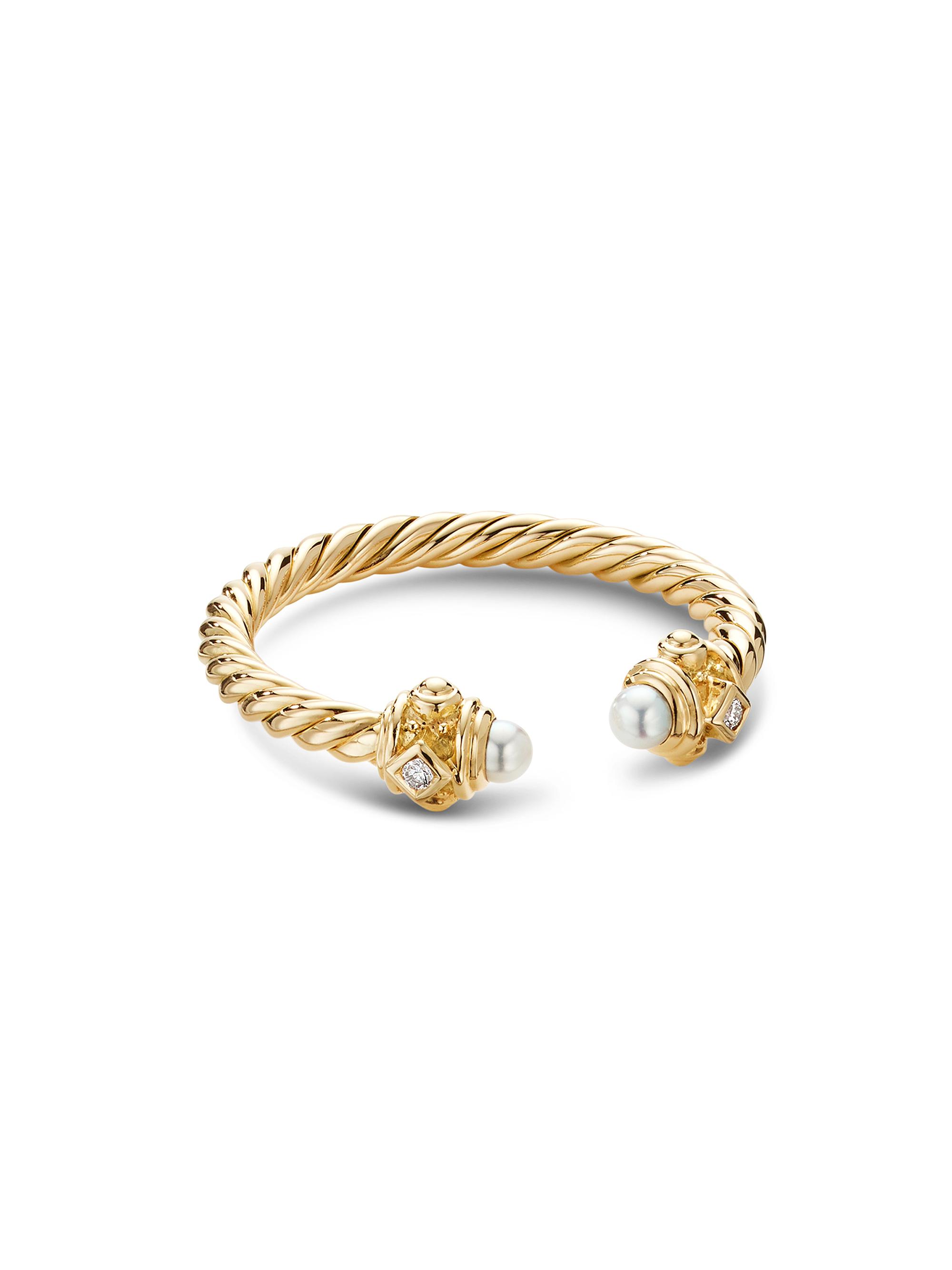 David Yurman Women's Renaissance Ring in 18K Yellow Gold - White Pearl