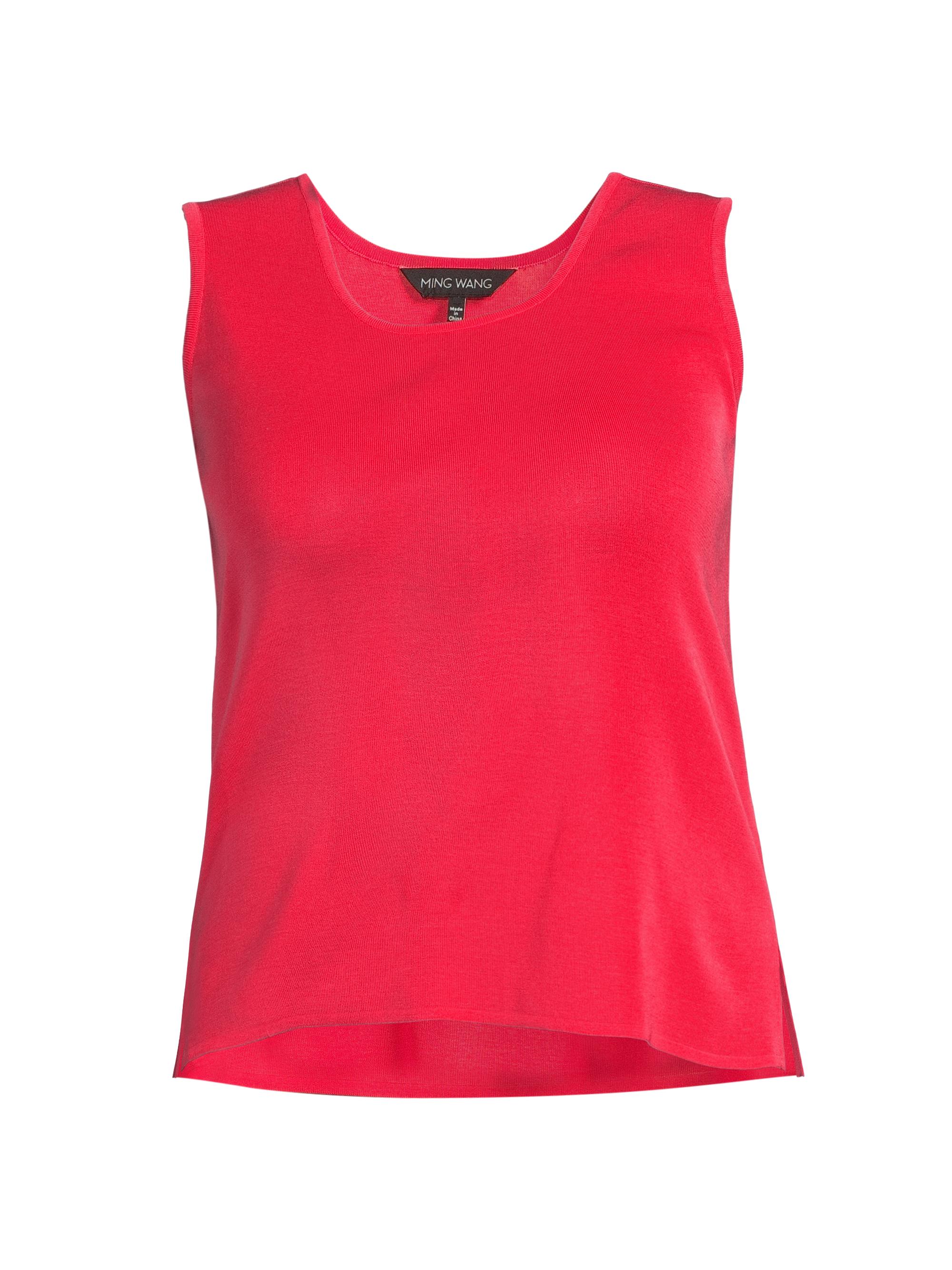 Ming Wang Women's Scoopneck Knit Tank - Flamenco