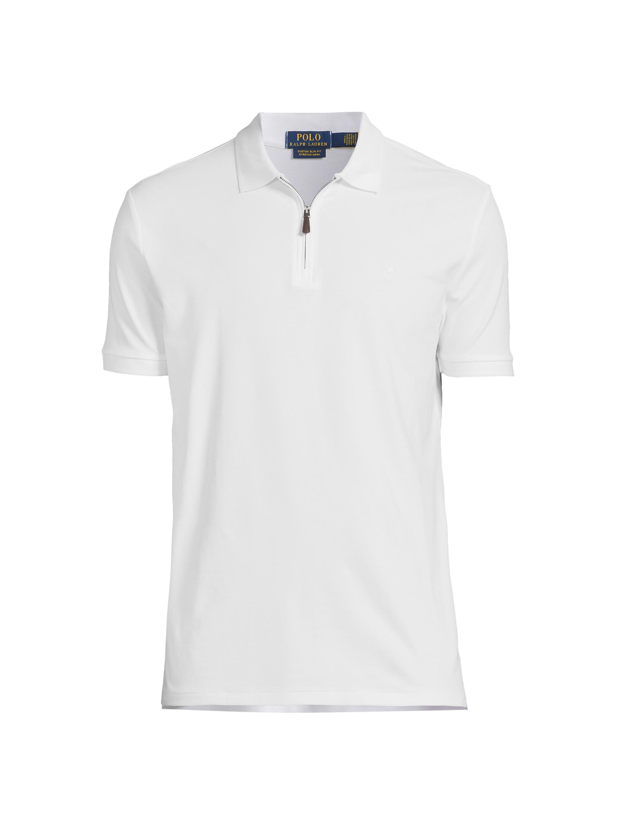 Polo Ralph Lauren Men's Cotton-Blend Quarter-Zip Polo Shirt - White