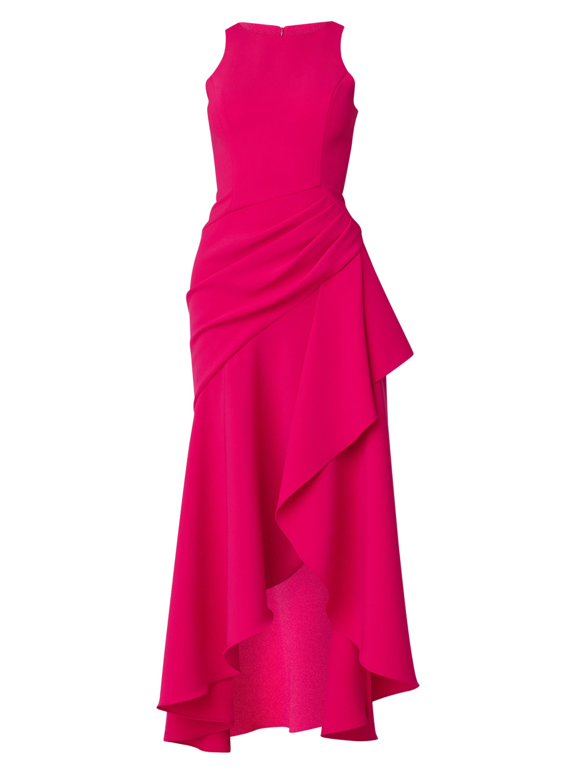 Shoshanna Women's Verena Ruffled High-Low Maxi Dress - Magenta