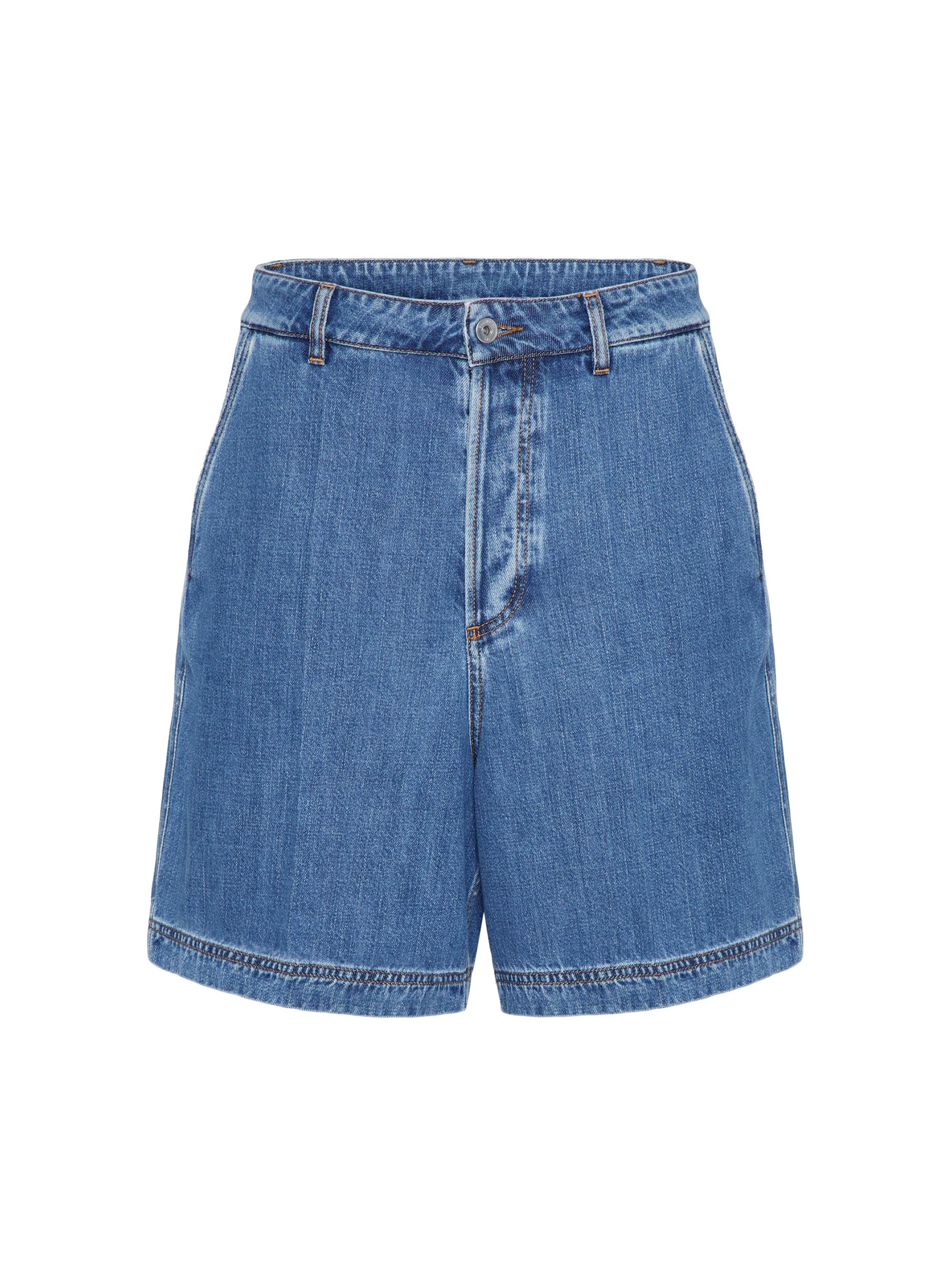 Valentino Garavani Denim Bermuda Shorts with Metallic V