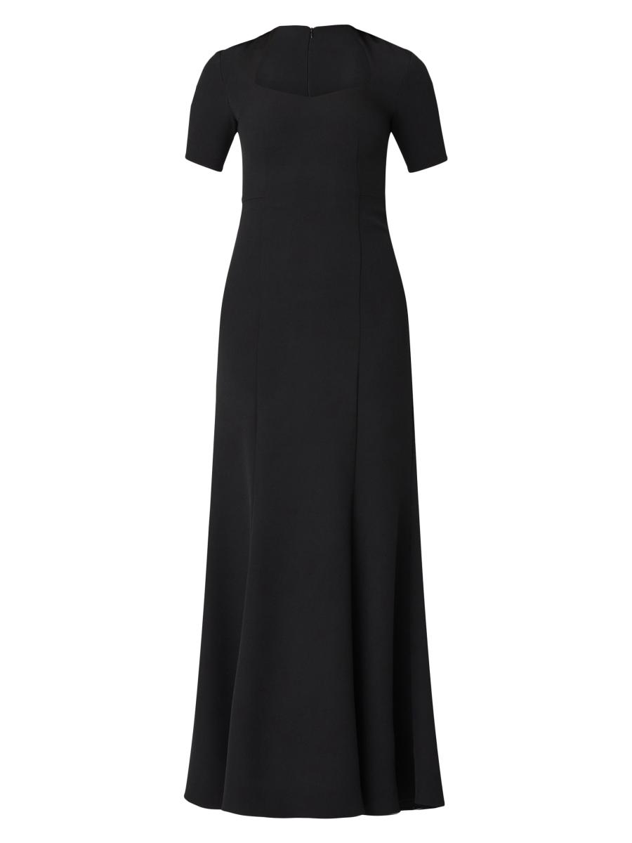 Shoshanna Women's Elie Crepe Short-sleeve Gown In Black