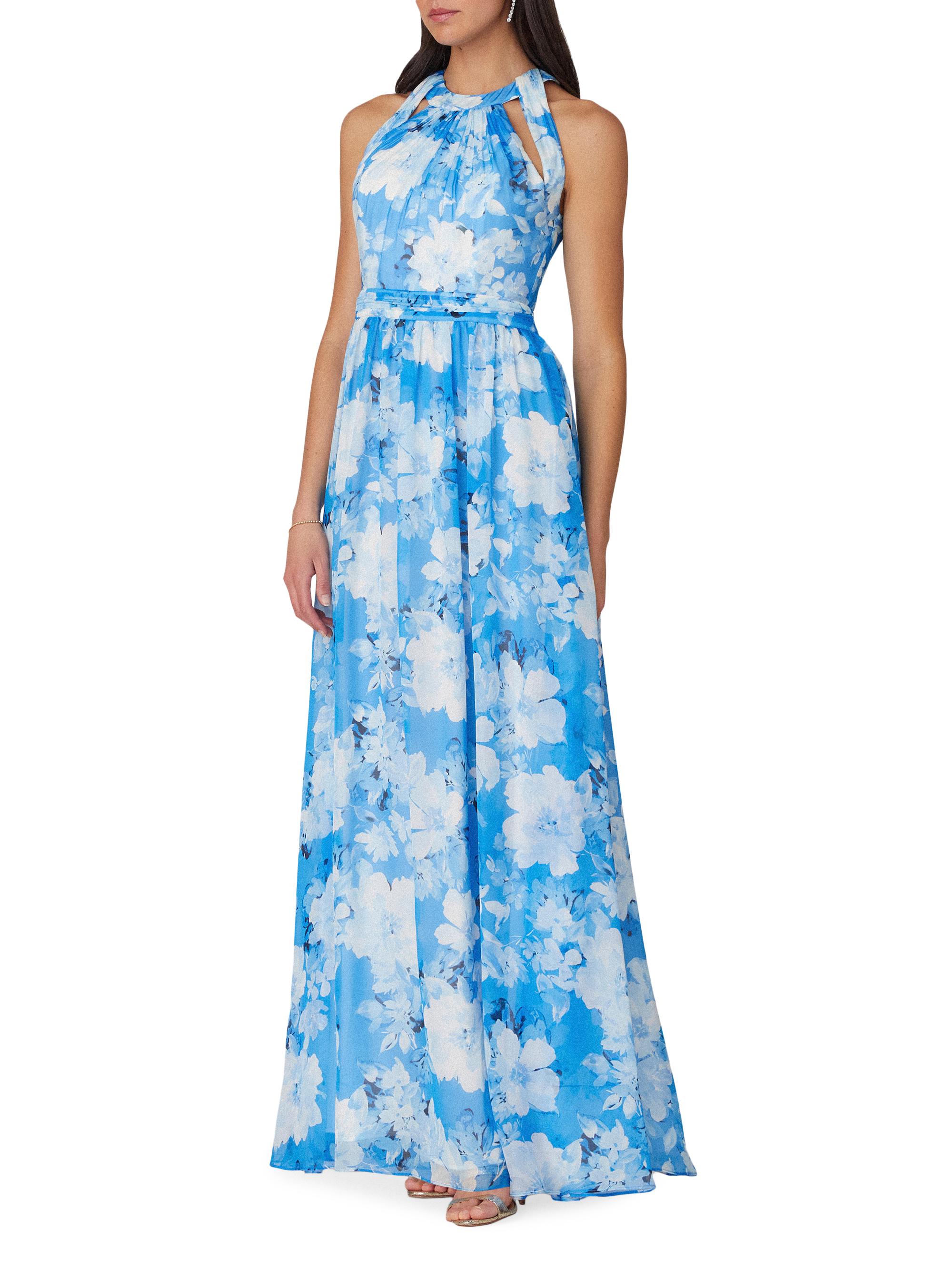 knee length dresses for ladies BLUE ATHENS MAXI DRESS main image 1