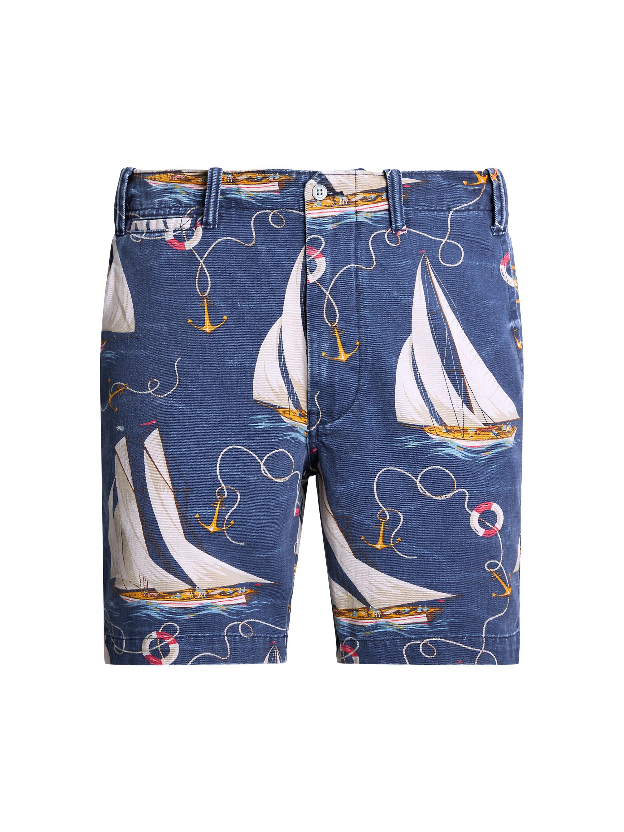 Polo Ralph Lauren Men's Printed Rustic Twill Shorts - Helms Anchor Blue