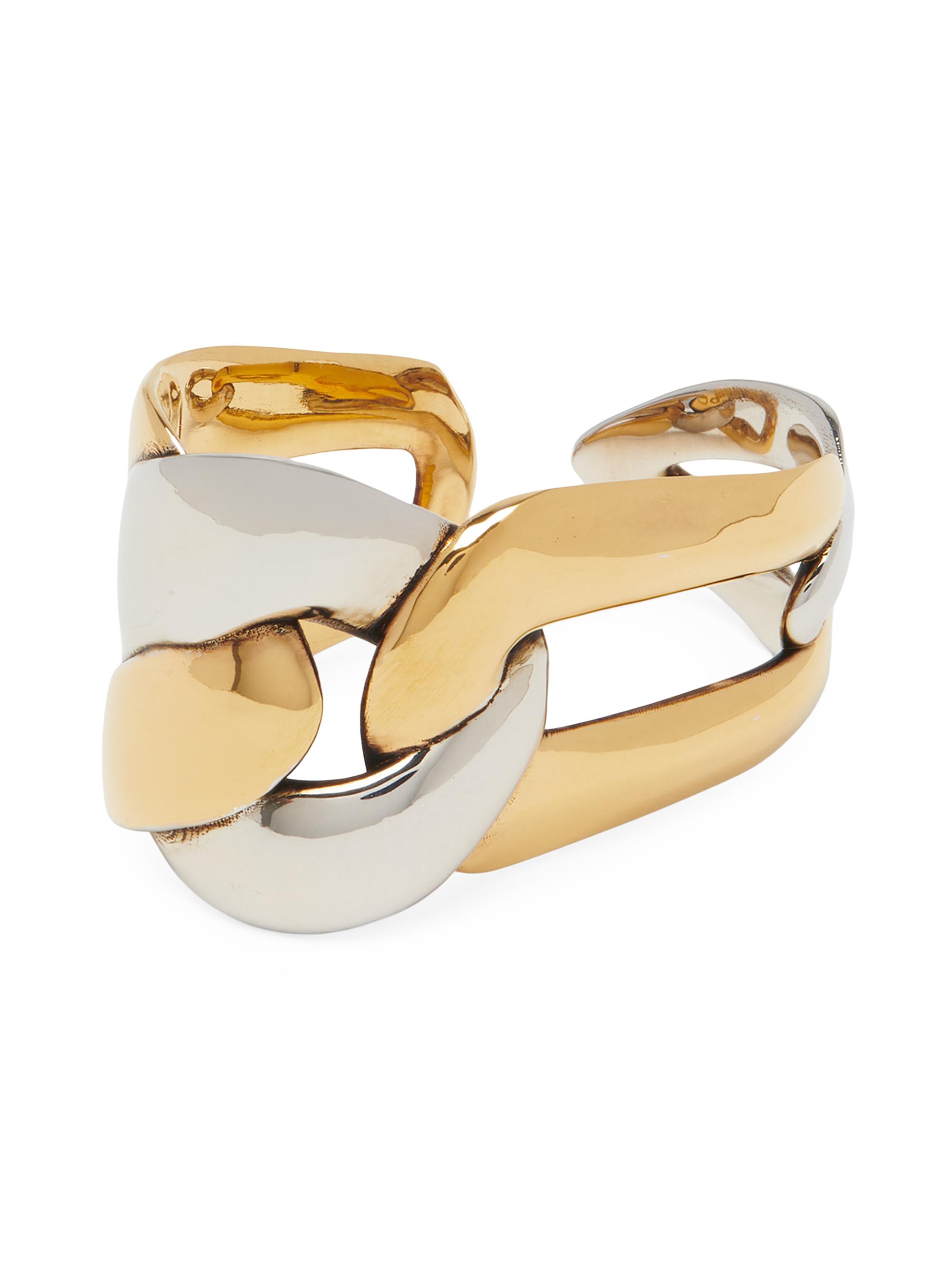 McQueen Women's Two-Tone Chain Link Two-Finger Ring - Mixed Metal