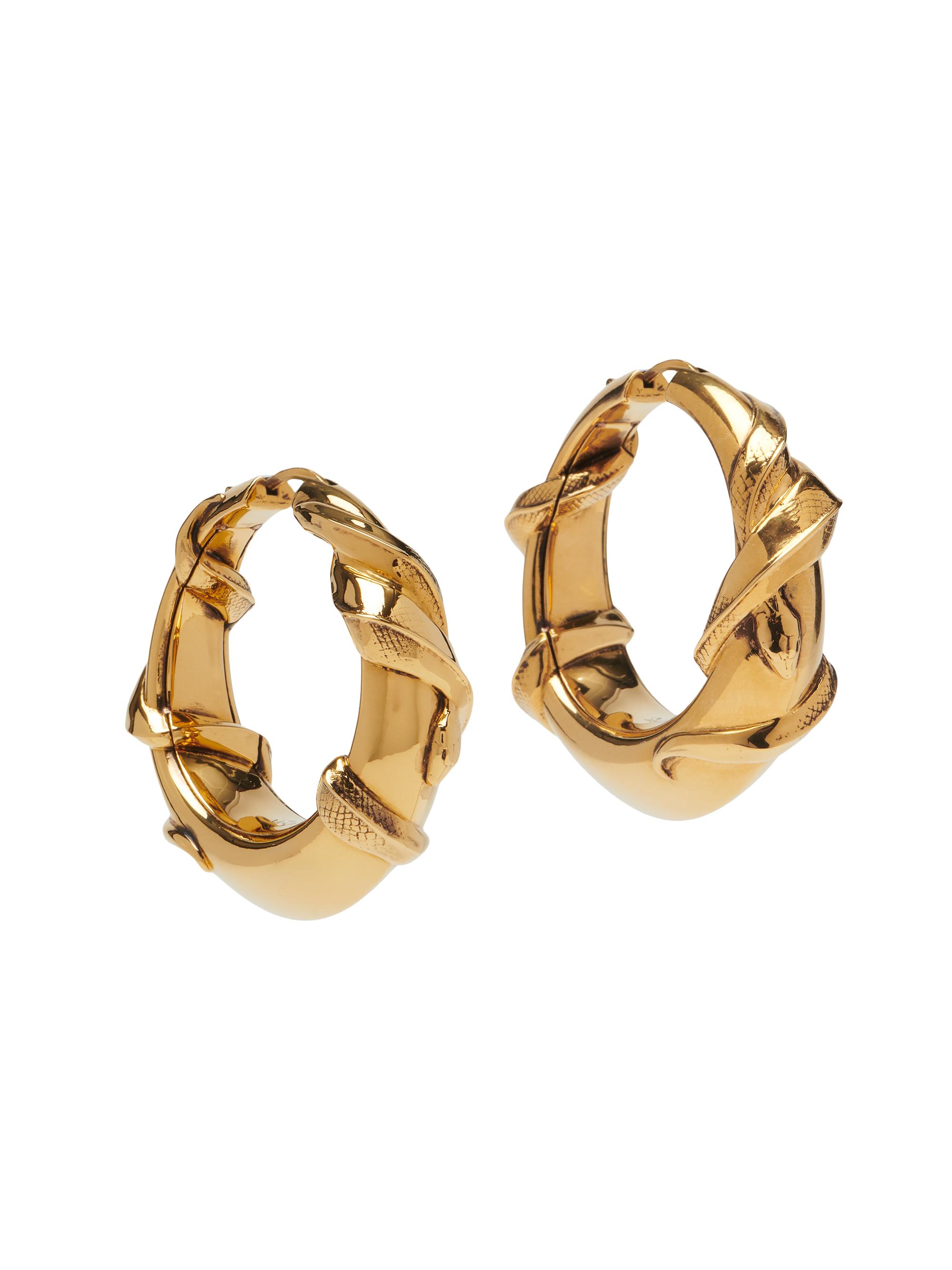 McQueen Women's Goldtone Snake Hoop Earrings - Gold