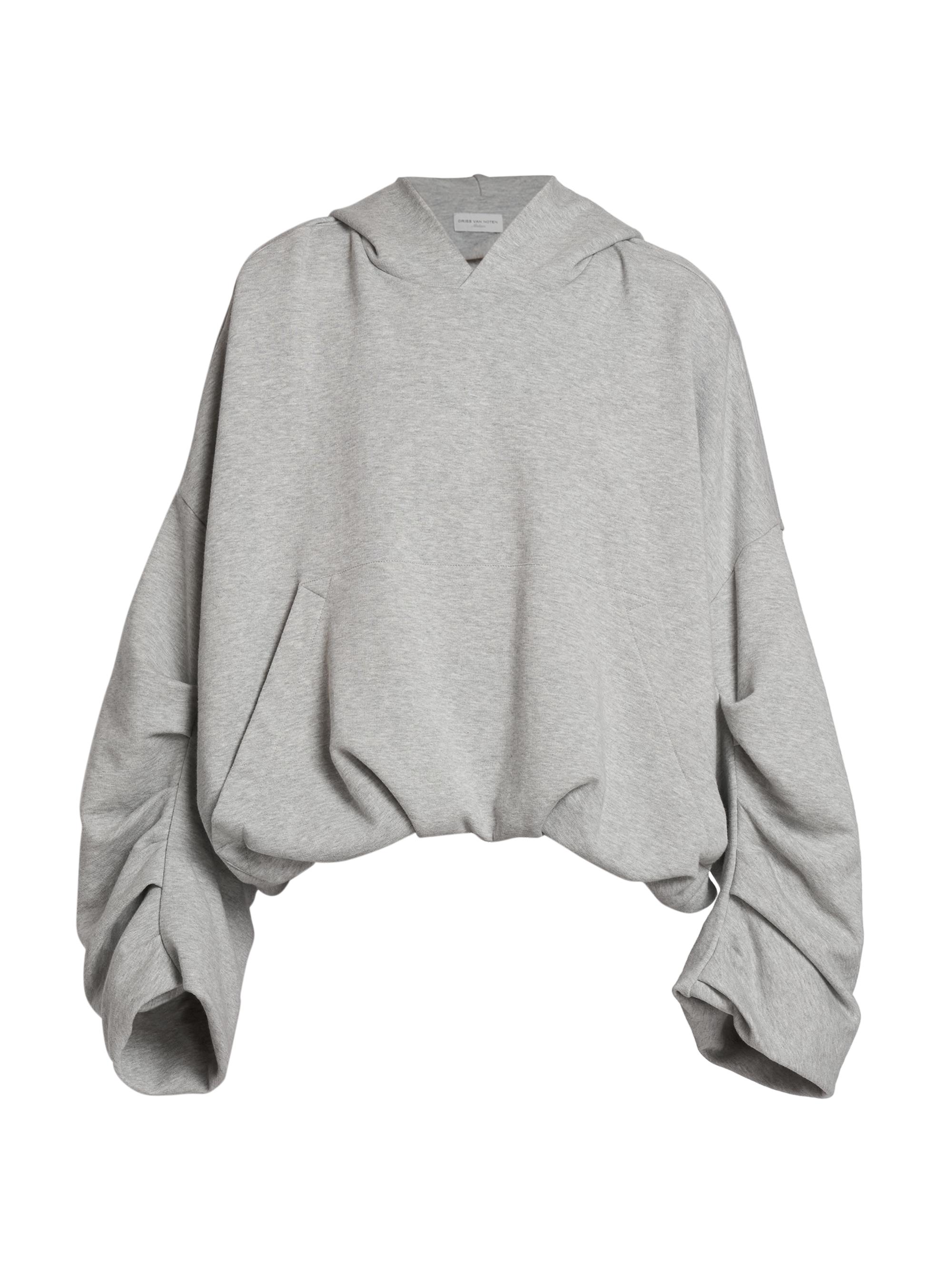 Dries Van Noten Women's Hannett Cotton Bubble Hoodie - Grey Melange