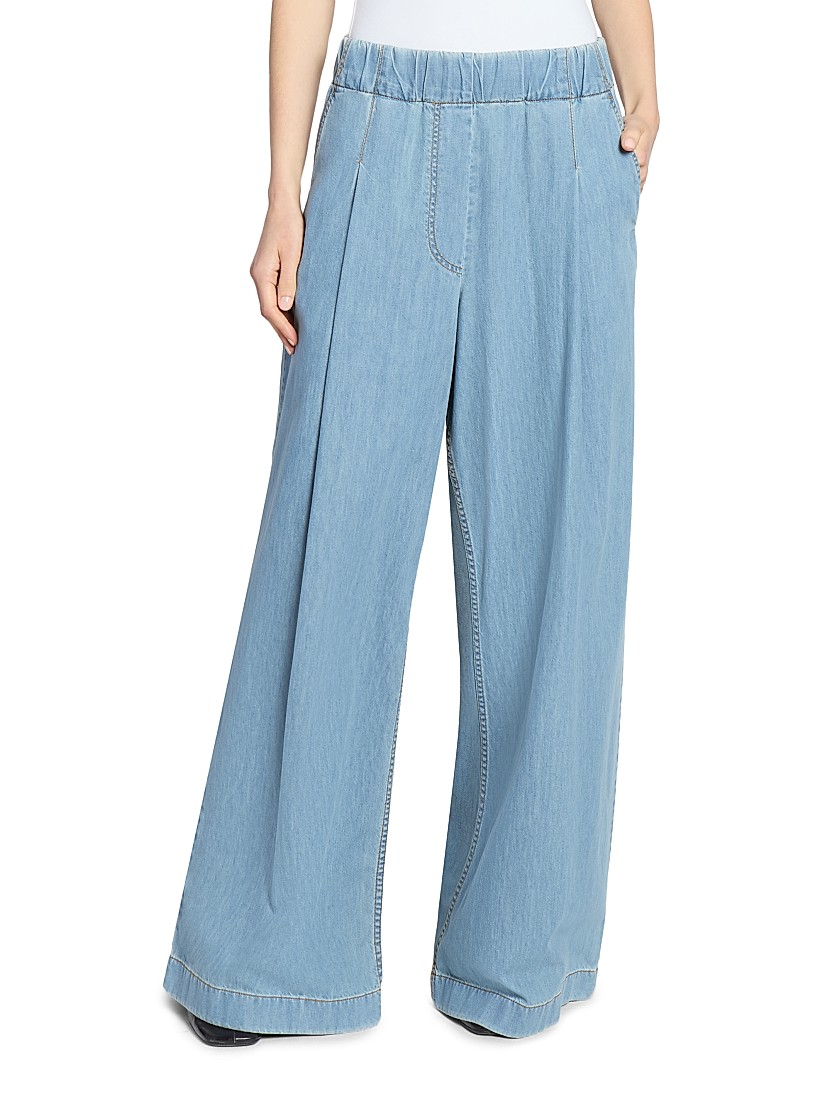 Shop Dries Van Noten Pila Cotton Denim Wide-Leg Pants | Saks Shop Dries Van Noten Pila Cotton Denim Wide-Leg Pants | Saks
