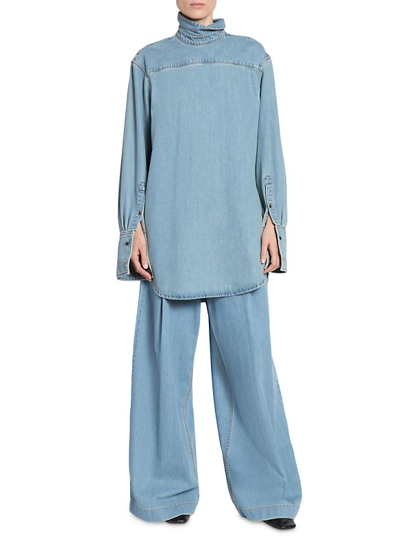 Shop Dries Van Noten Pila Cotton Denim Wide-Leg Pants | Saks Shop Dries Van Noten Pila Cotton Denim Wide-Leg Pants | Saks