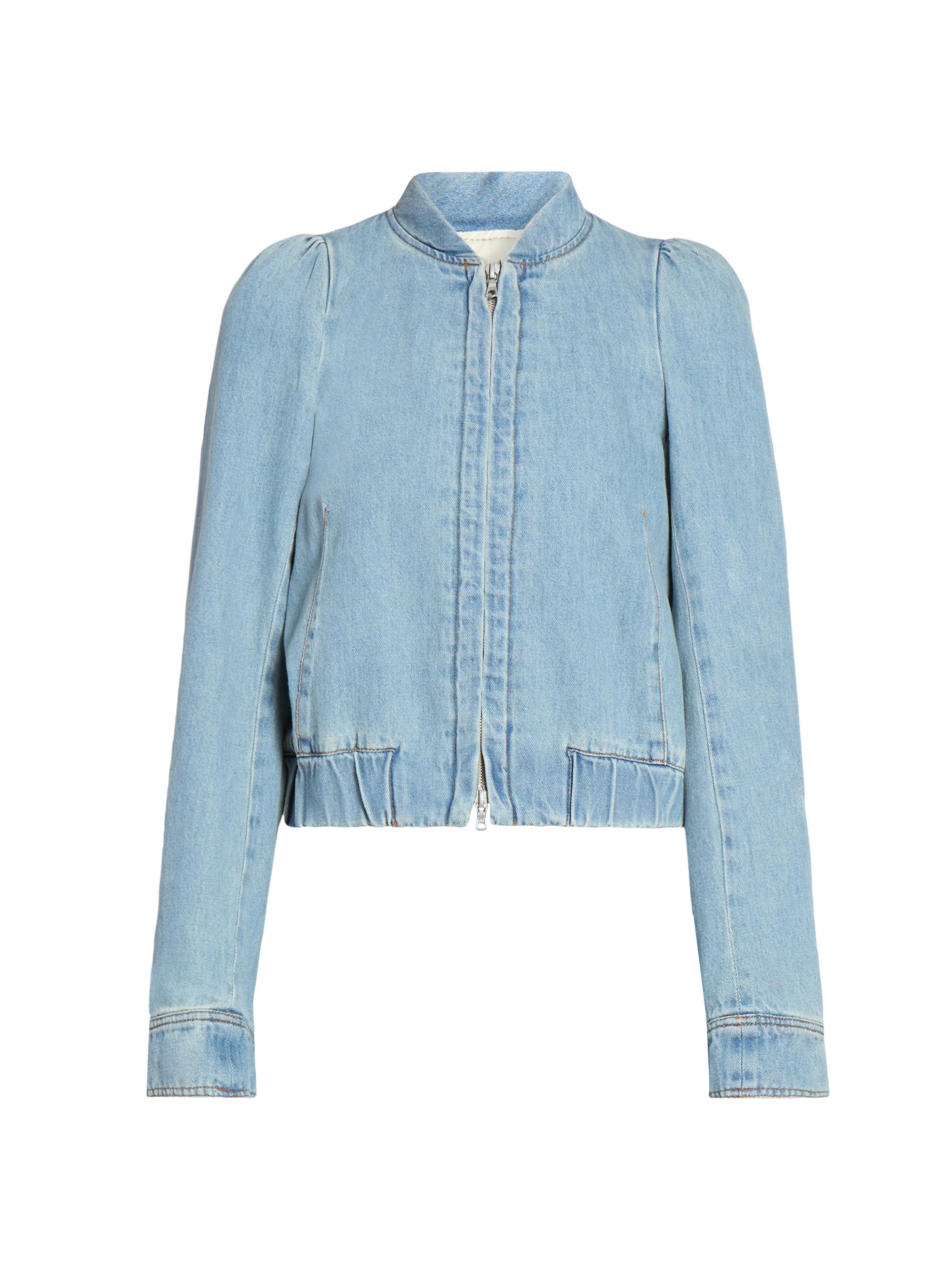 Dries Van Noten Women's Volca Cotton Denim Bomber Jacket - Ice Blue