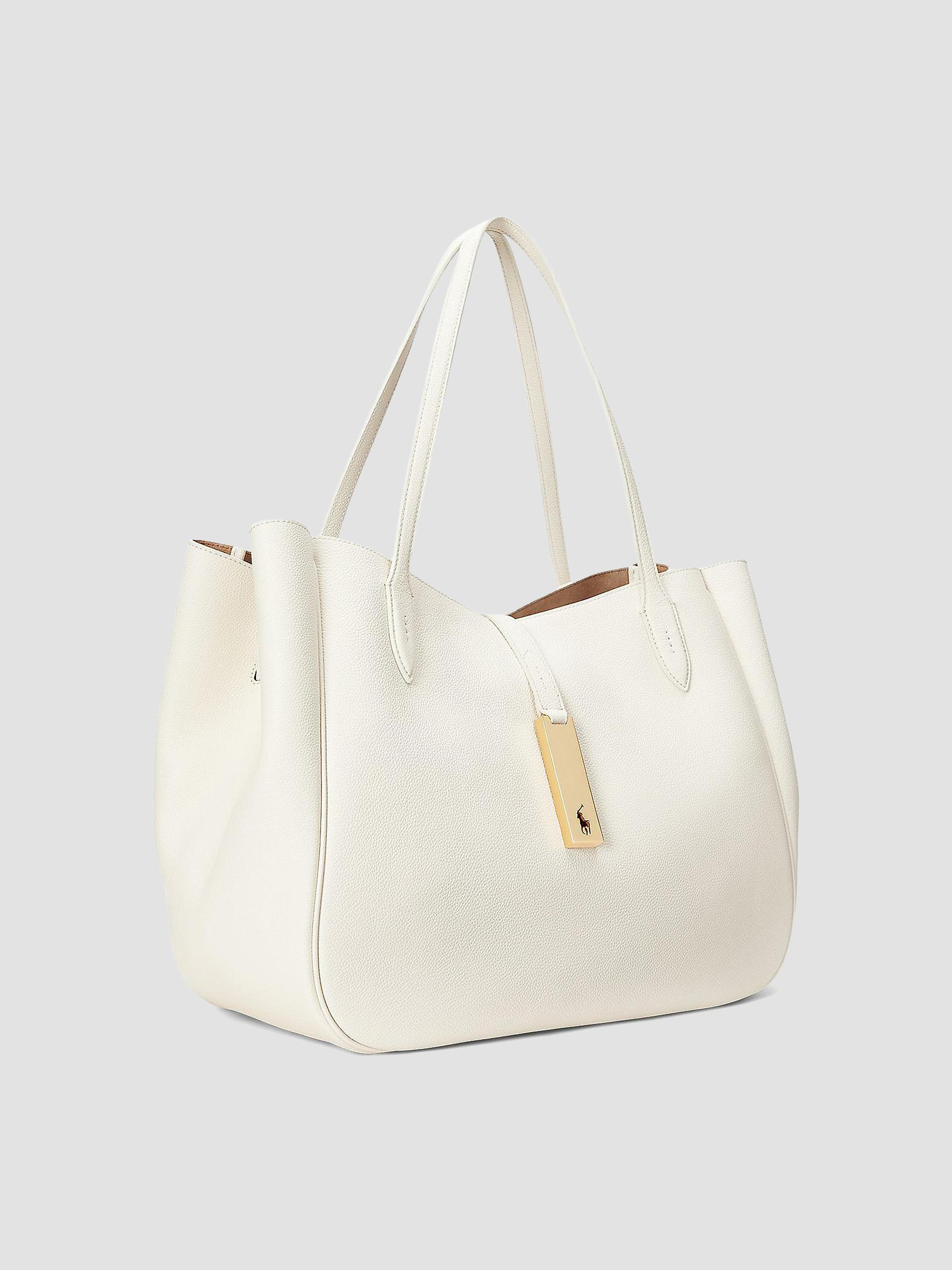 POLO RALPH LAUREN ビッグトート サファリコットンツイル/レザー Polo Ralph Lauren Large Polo ID Leather Tote Bag | Saks Fifth Avenue