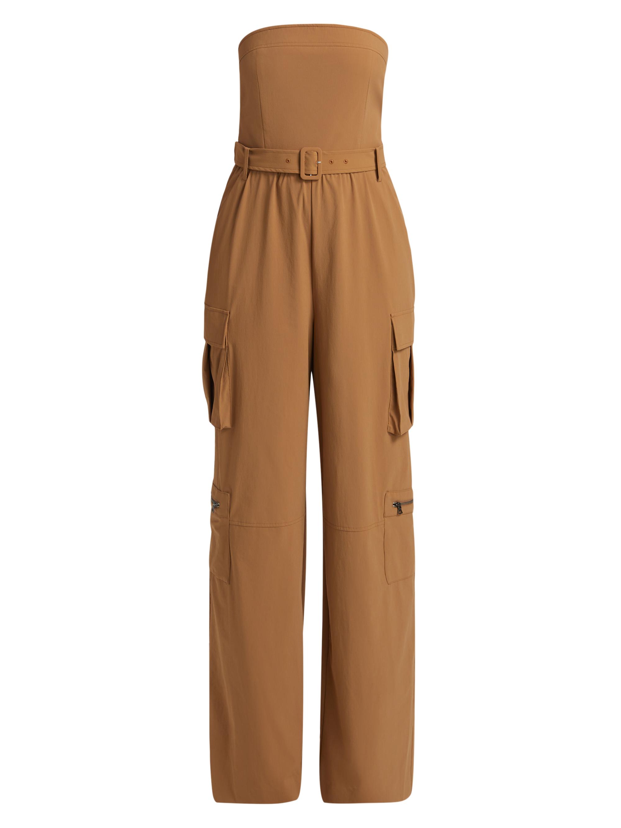 Alice + Olivia Women's Sachiko Strapless Cargo Jumpsuit - Tan
