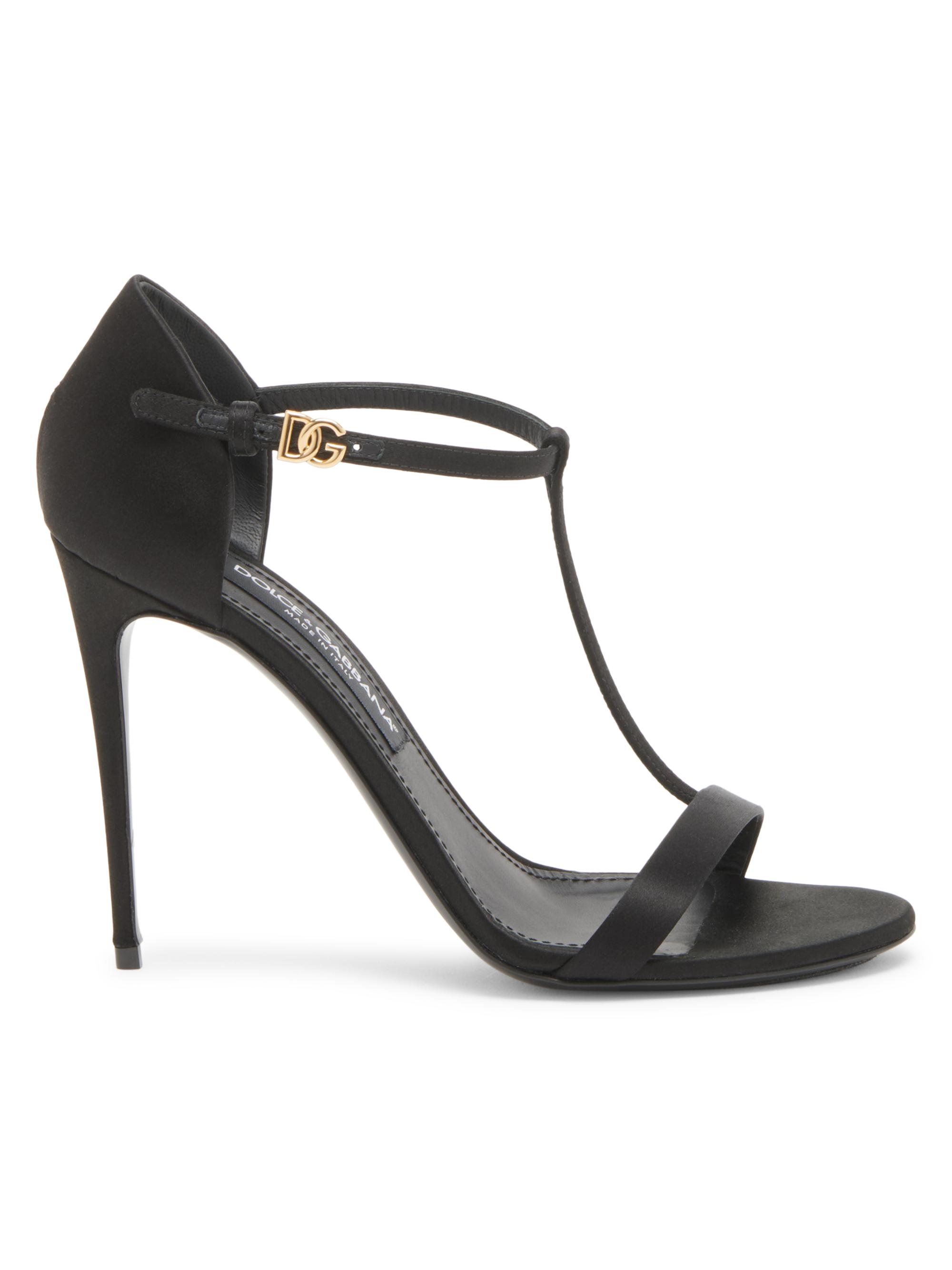 Dolce & Gabbana Women's Keira 100MM T-Strap Sandals - Nero