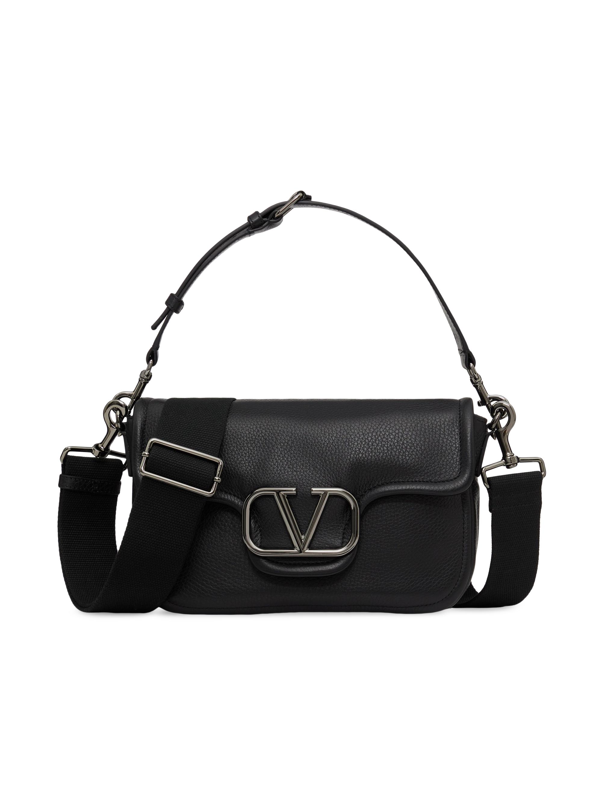 Valentino Garavani Men's Alltime Grainy Calfskin Shoulder Bag - Black