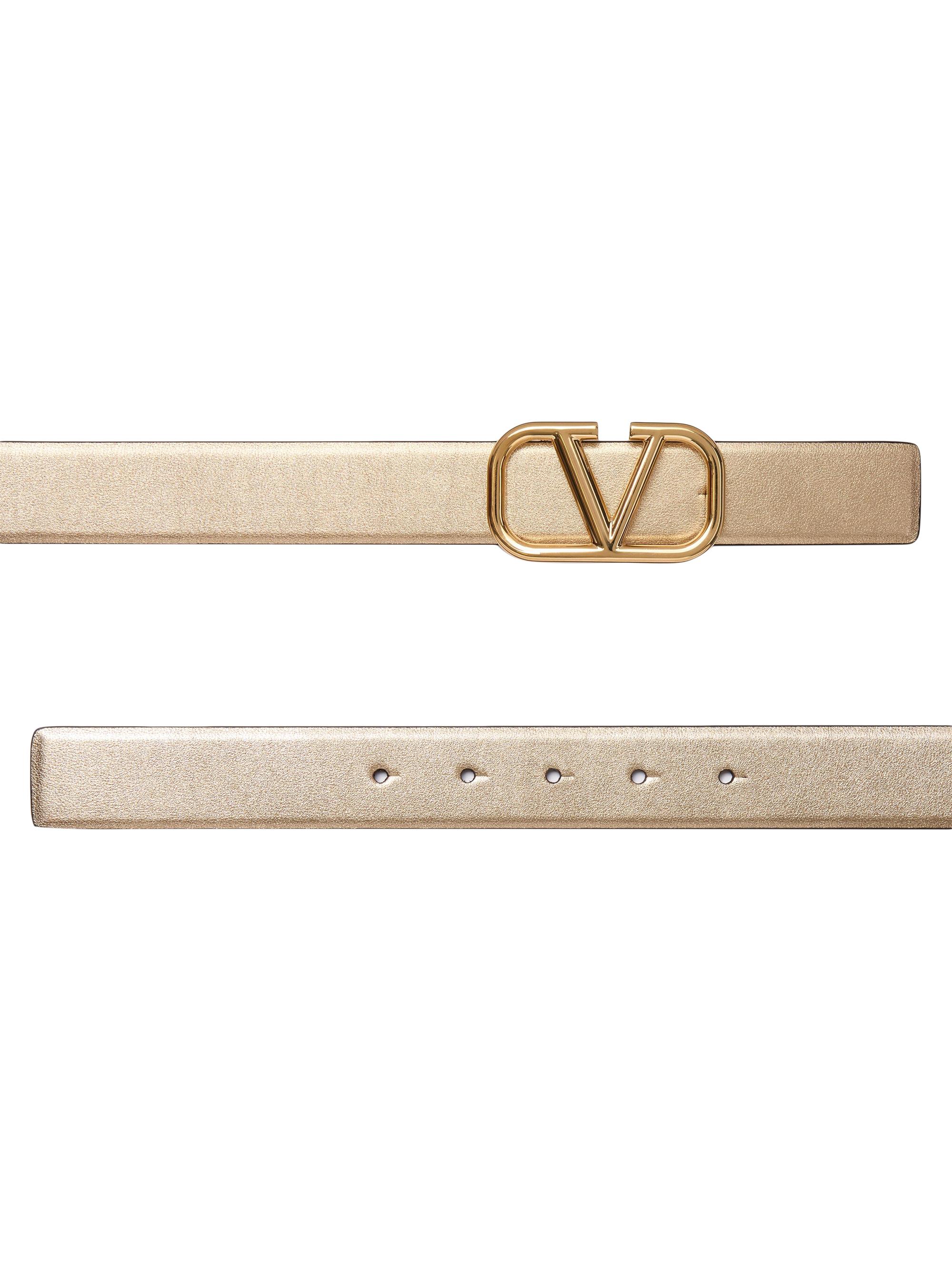 極美品 VALENTINO Vロゴ リバーシブルベルト 75/30 黒 ベージュ Reversible Vlogo Signature Belt In Glossy Calfskin 30 Mm for Woman