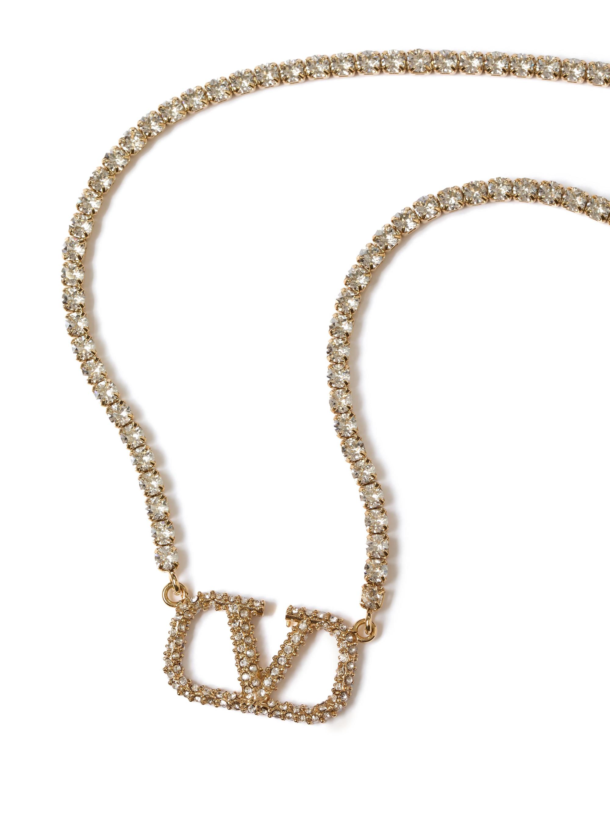 VALENTINO ネックレス VALENTINO（ヴァレンティノ） LOGO NECKLACE ネックレス クリスタル