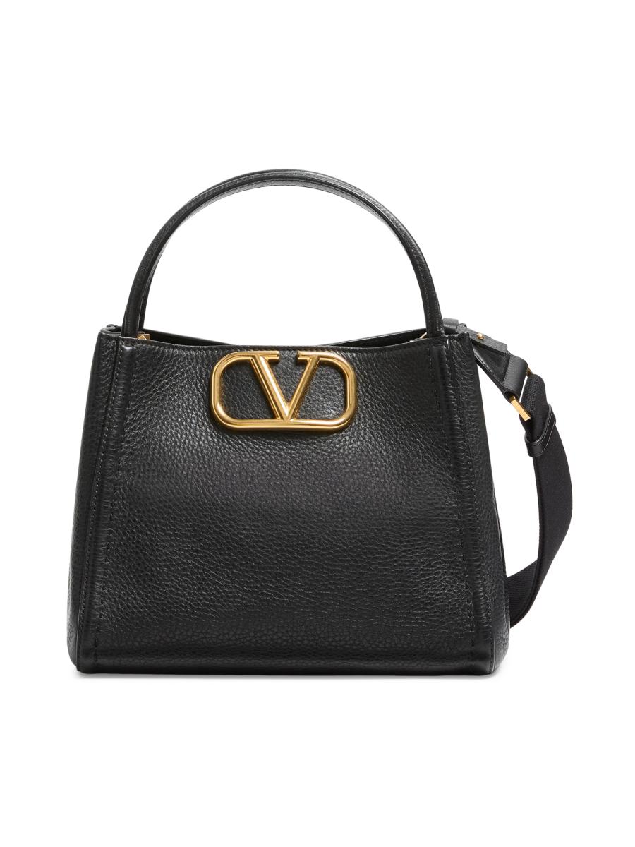 【関税&送料込】Valentino Garavani Caramel Leather Bucket Ba Valentino Garavani - Brown Rockstud Canvas & Leather Mini