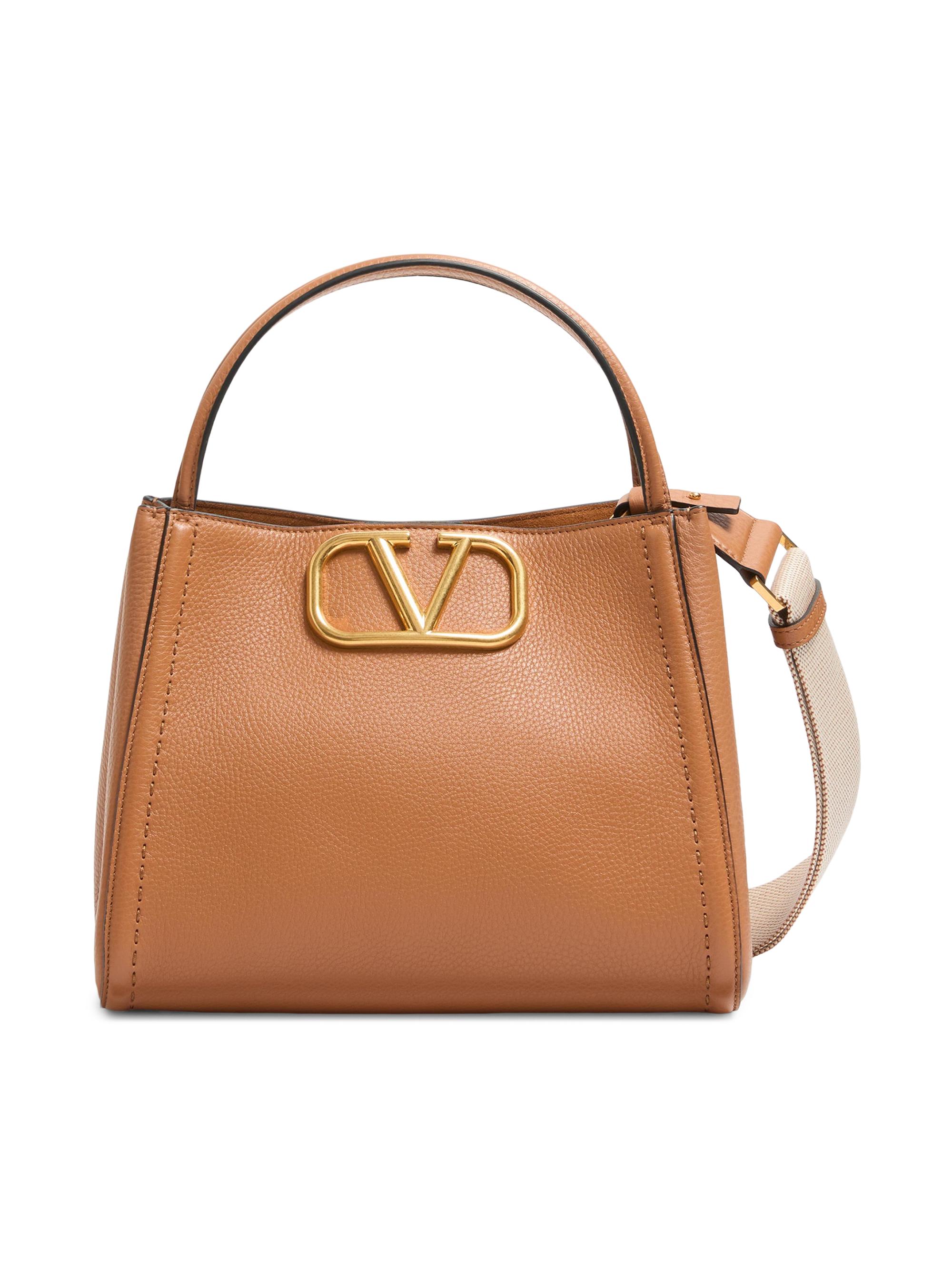 Valentino Garavani Women's  Alltime  Handbag in Grainy Calfskin - Brown