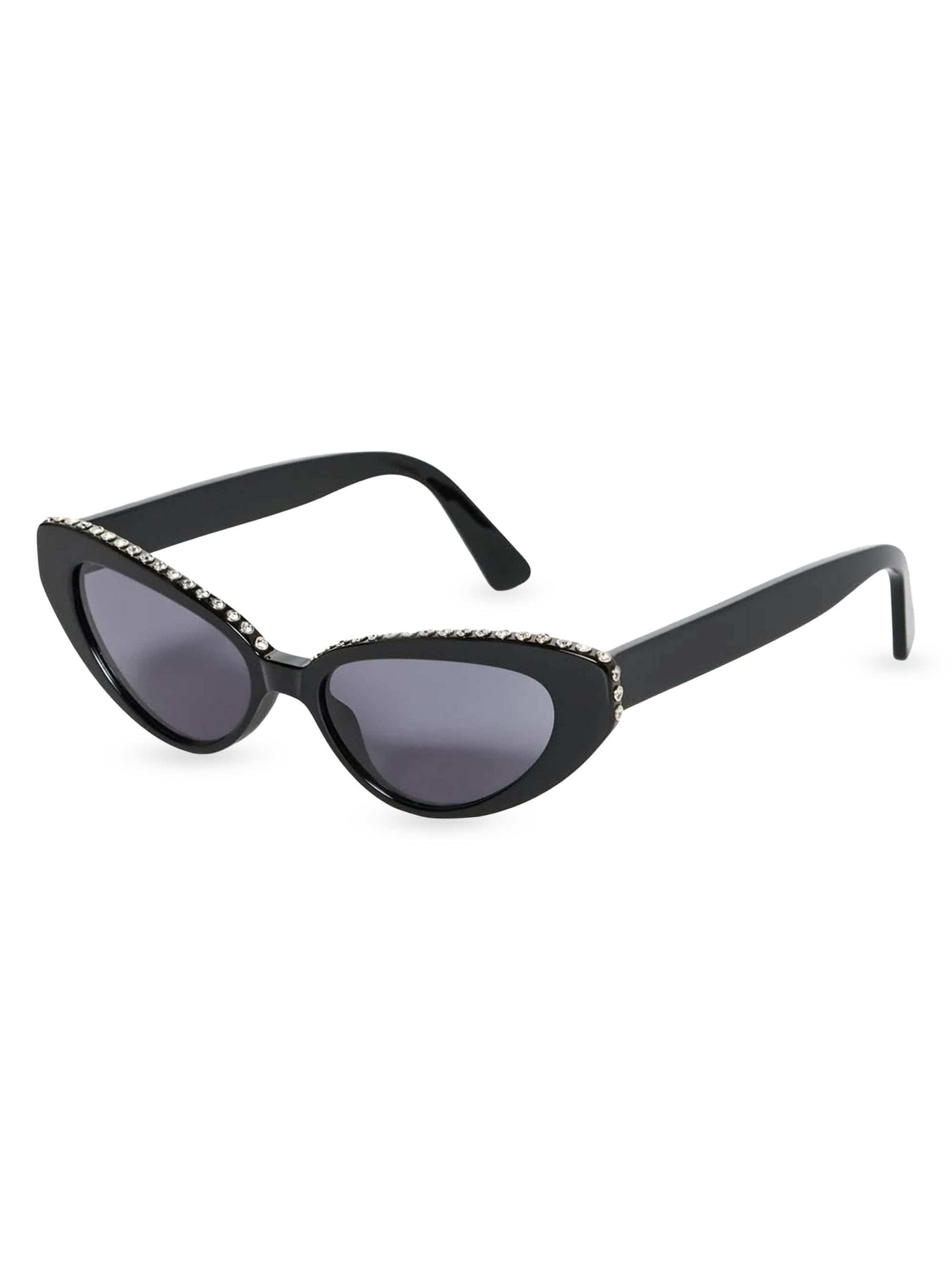 Kimeze Women's Damba 56MM Cat-Eye Sunglasses - Black Rhinestone Grey