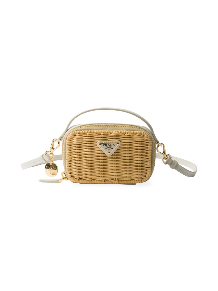 PRADA☆Raffia and leather mini pouchラフィアミニポーチ☆送込 0400021271553?wid=900