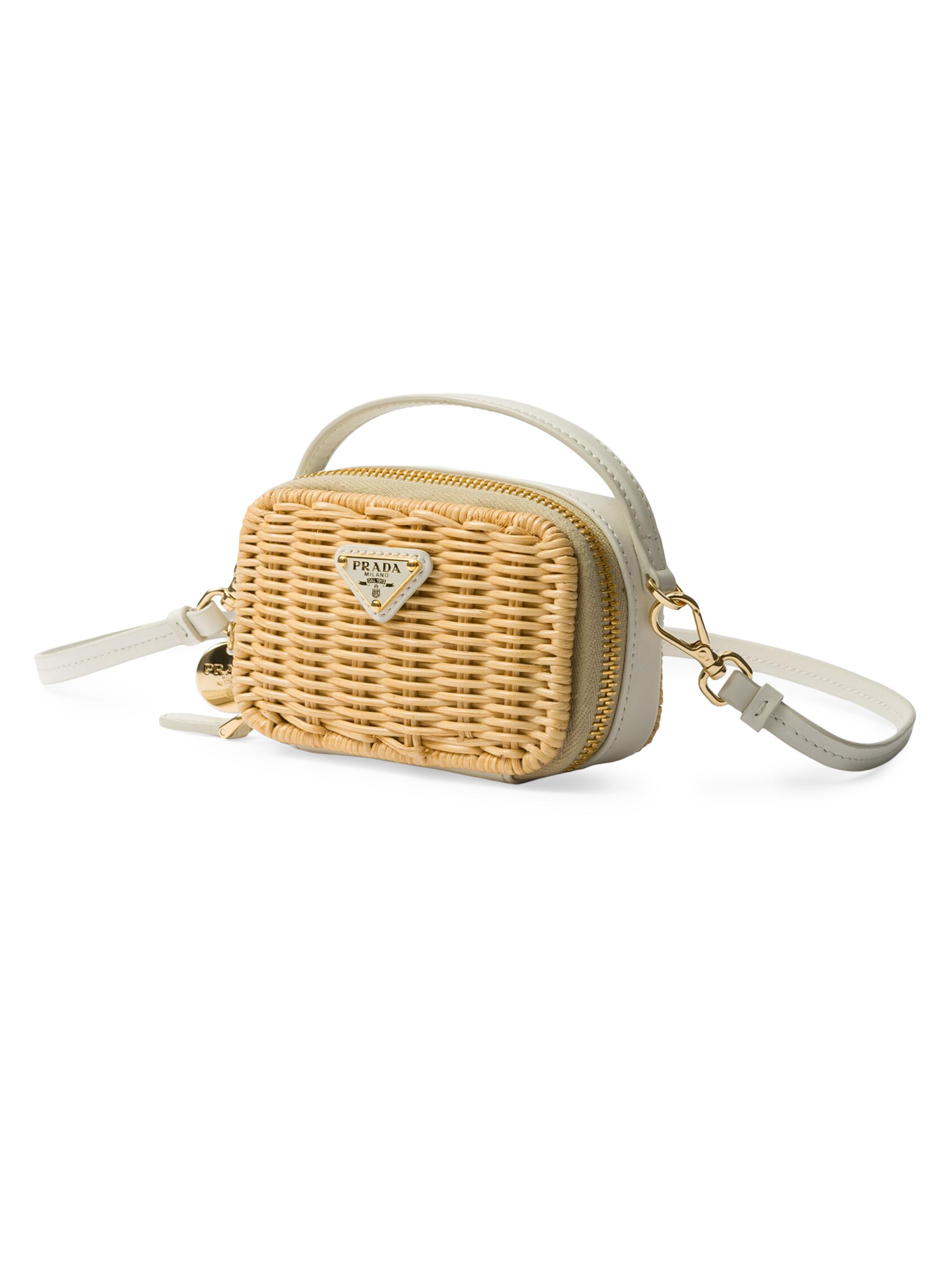 Prada Wicker and Leather Mini-Pouch | Saks Fifth Avenue