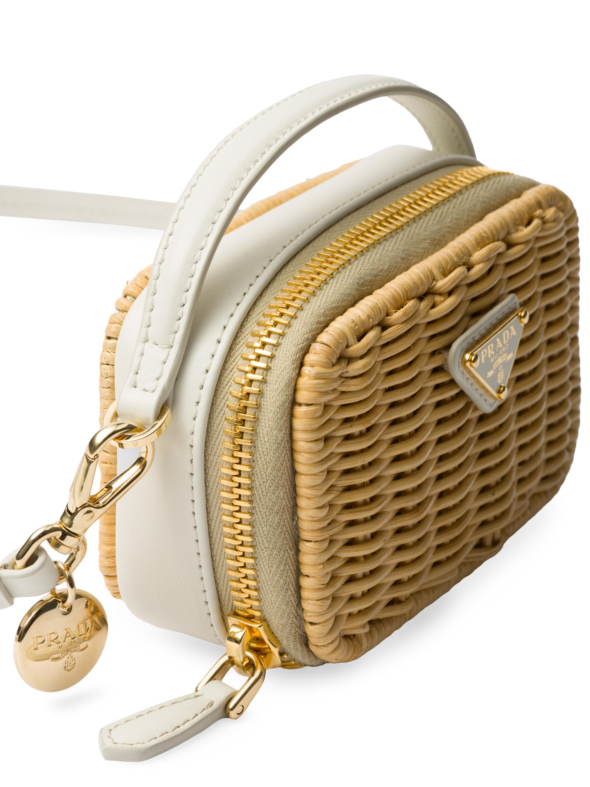 Prada Wicker and Leather Mini-Pouch | Saks Fifth Avenue