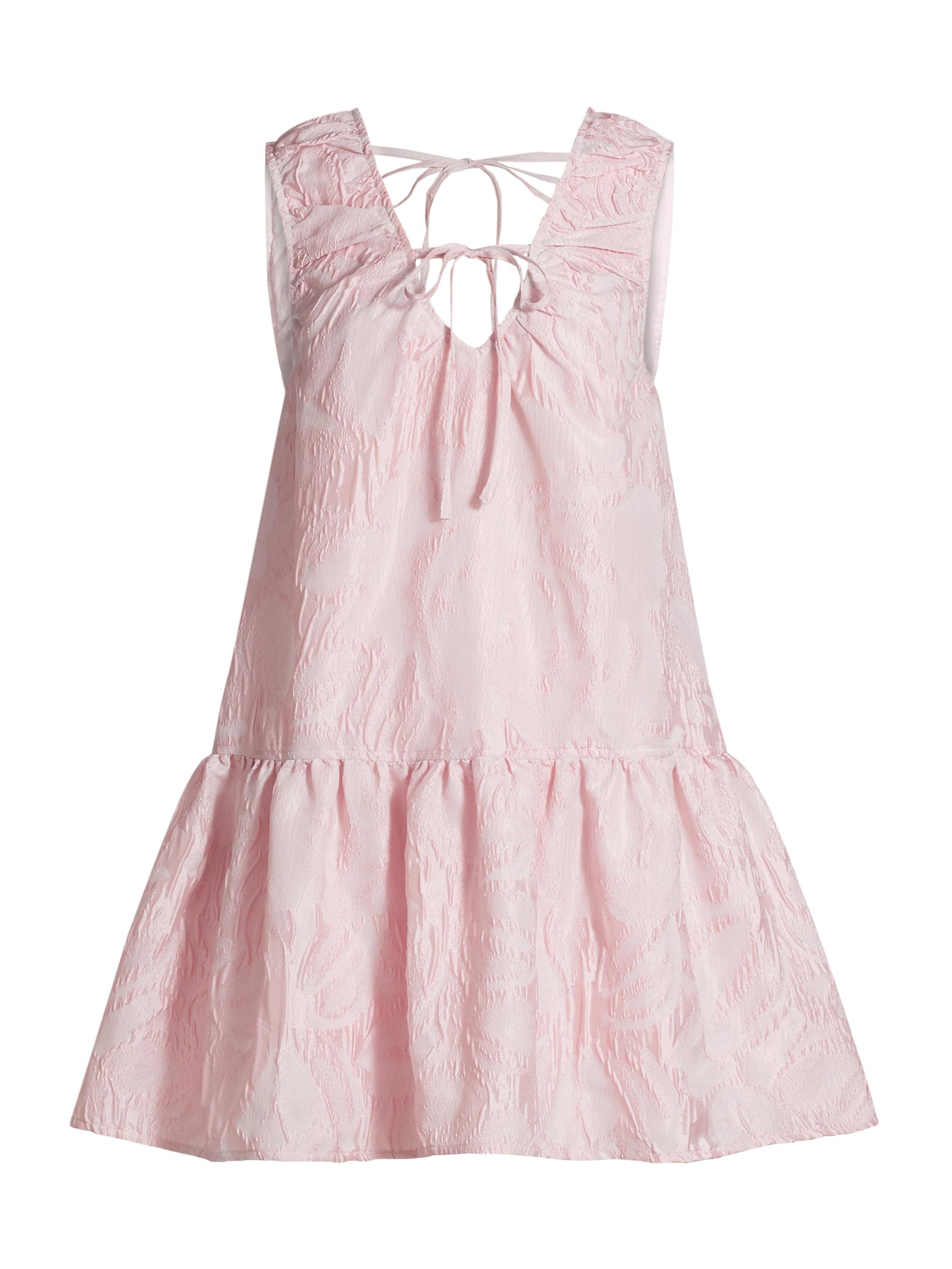 Ganni Women's Textured Cloqué Minidress - Bleached Mauve