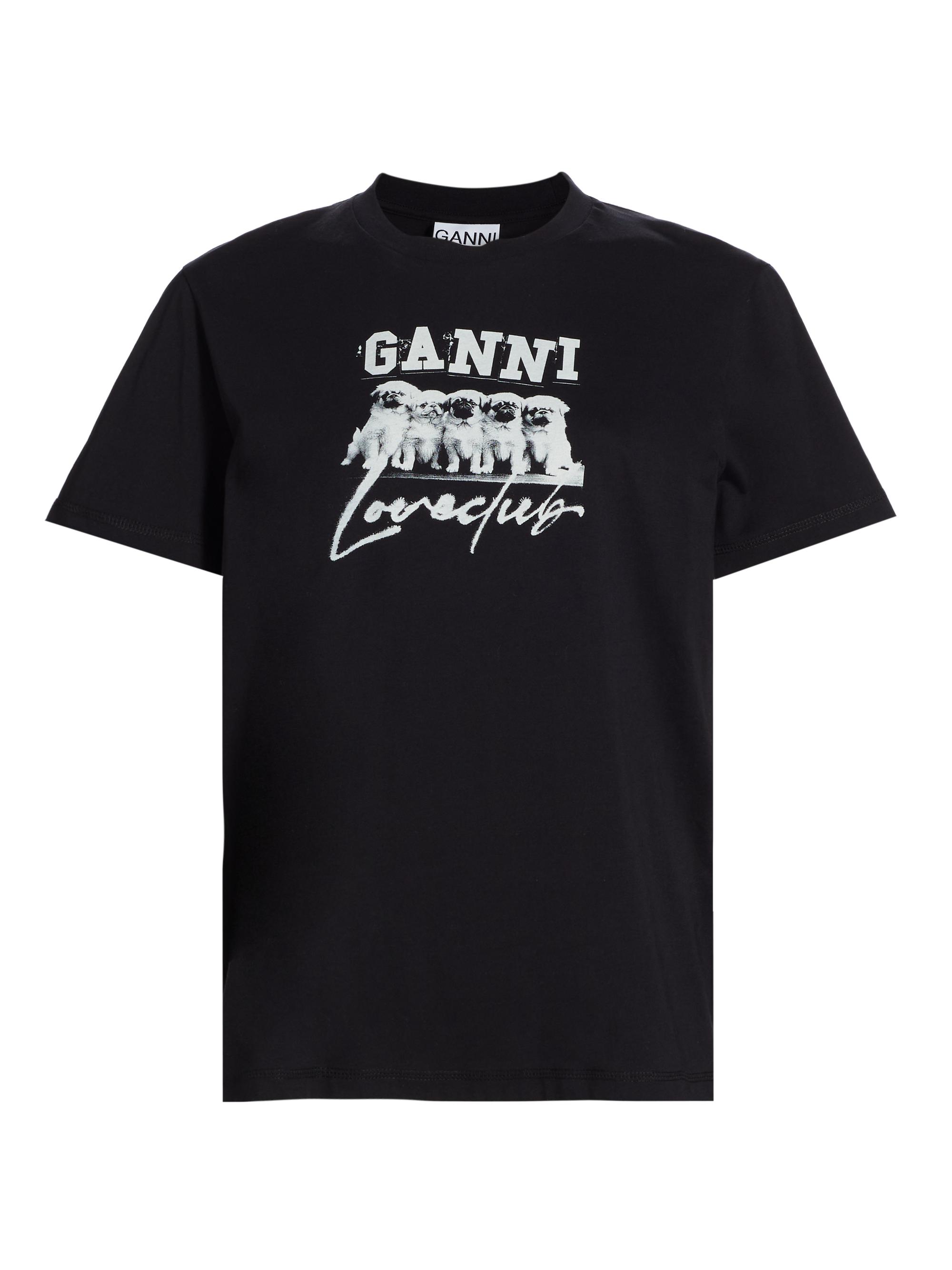 Ganni Women's Puppy Love Relaxed T-Shirt - Black