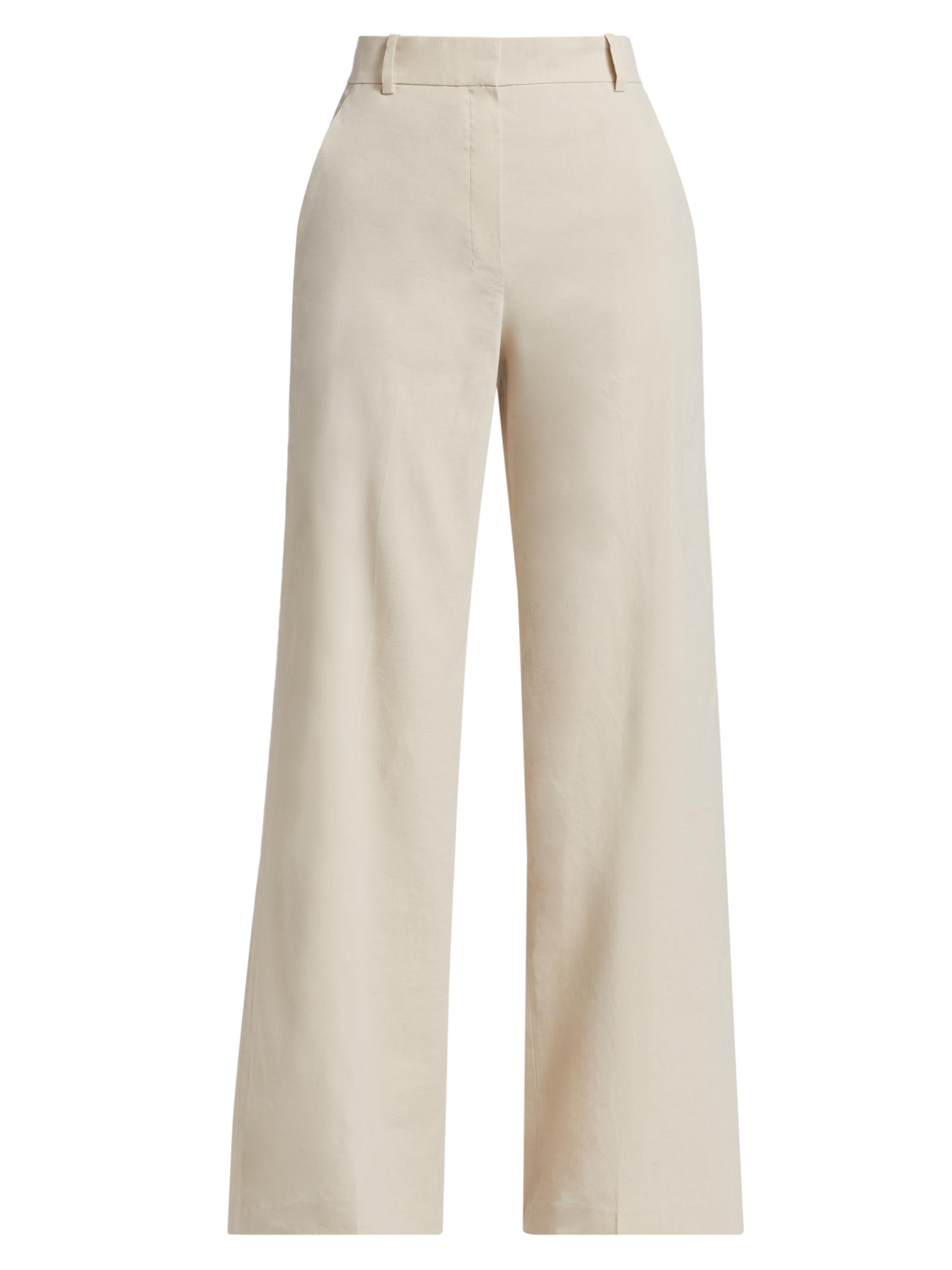 Theory Women's Linen-Blend Wide-Leg Trousers - Straw
