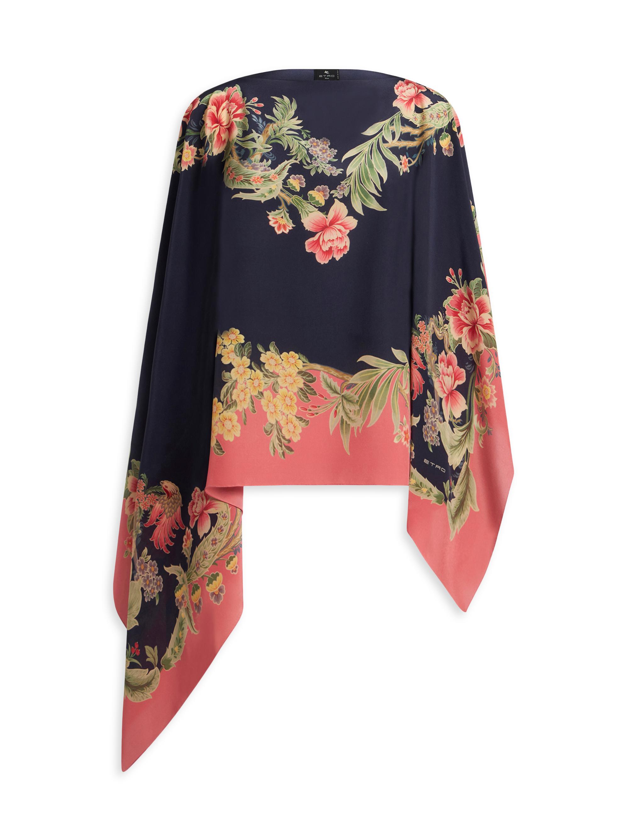 Etro Women's Floral Silk Poncho
