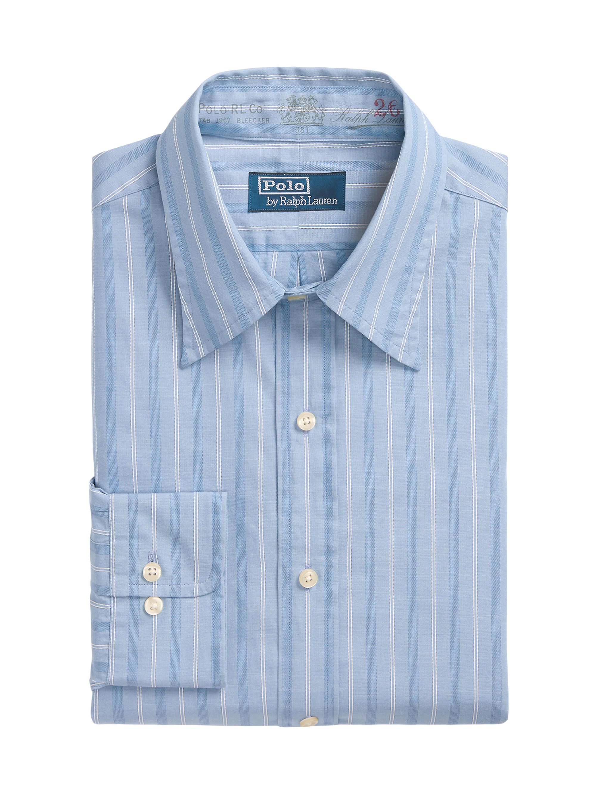 Polo Ralph Lauren Men's Striped Cotton Dress Shirt - Blue Multi