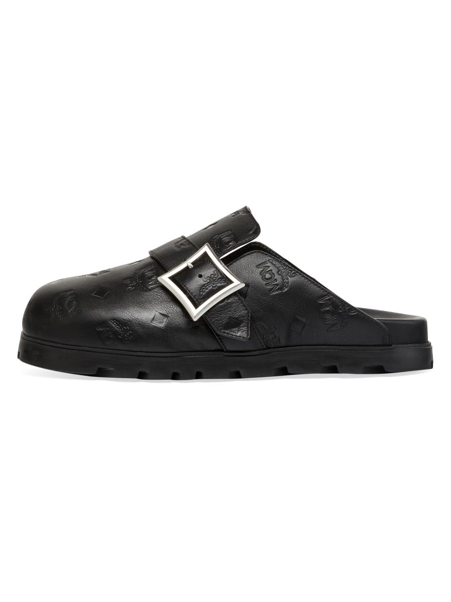 MCM MCM Collection Leather Flat Mules | Saks Fifth Avenue