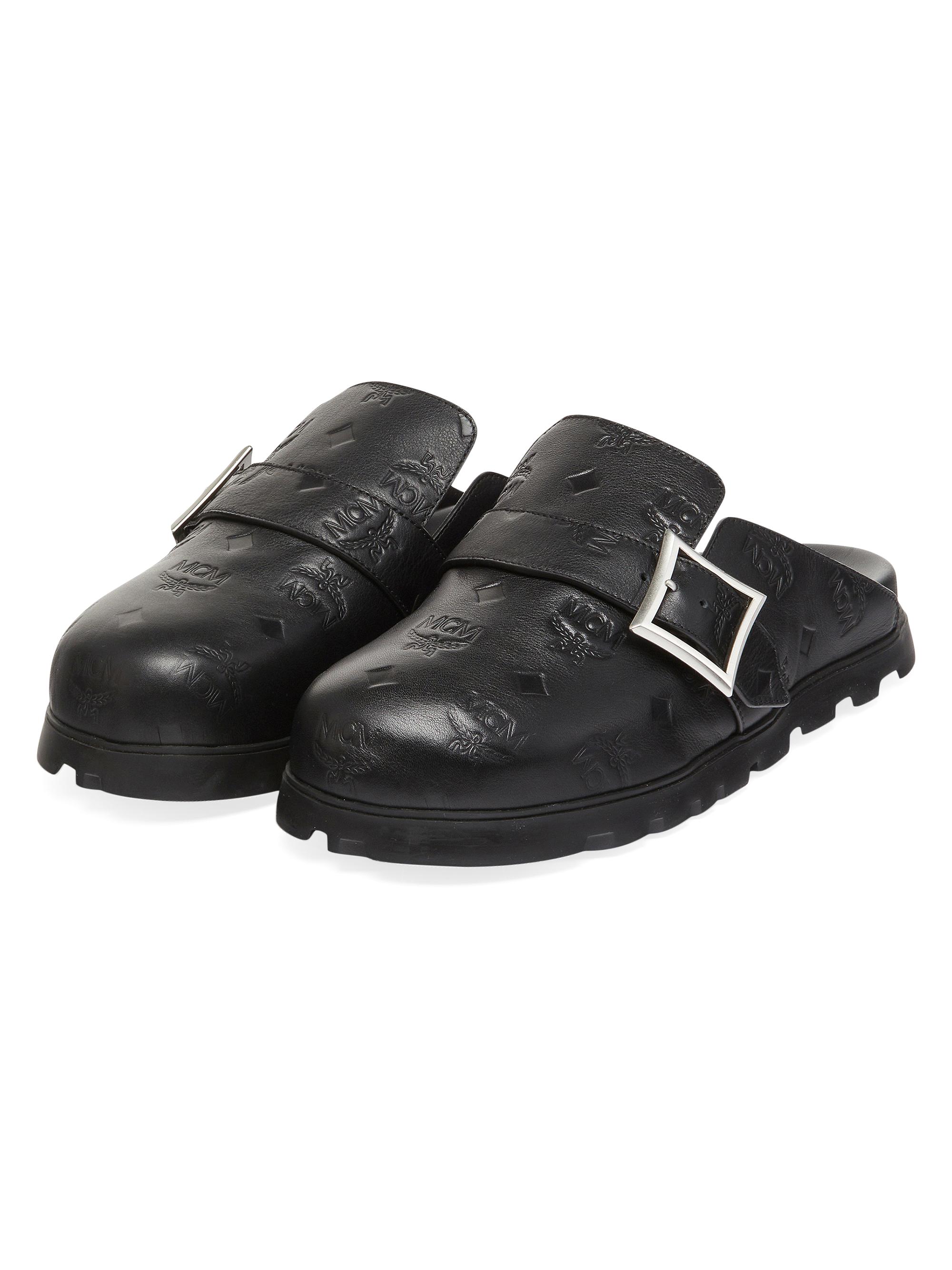 MCM MCM Collection Leather Flat Mules | Saks Fifth Avenue