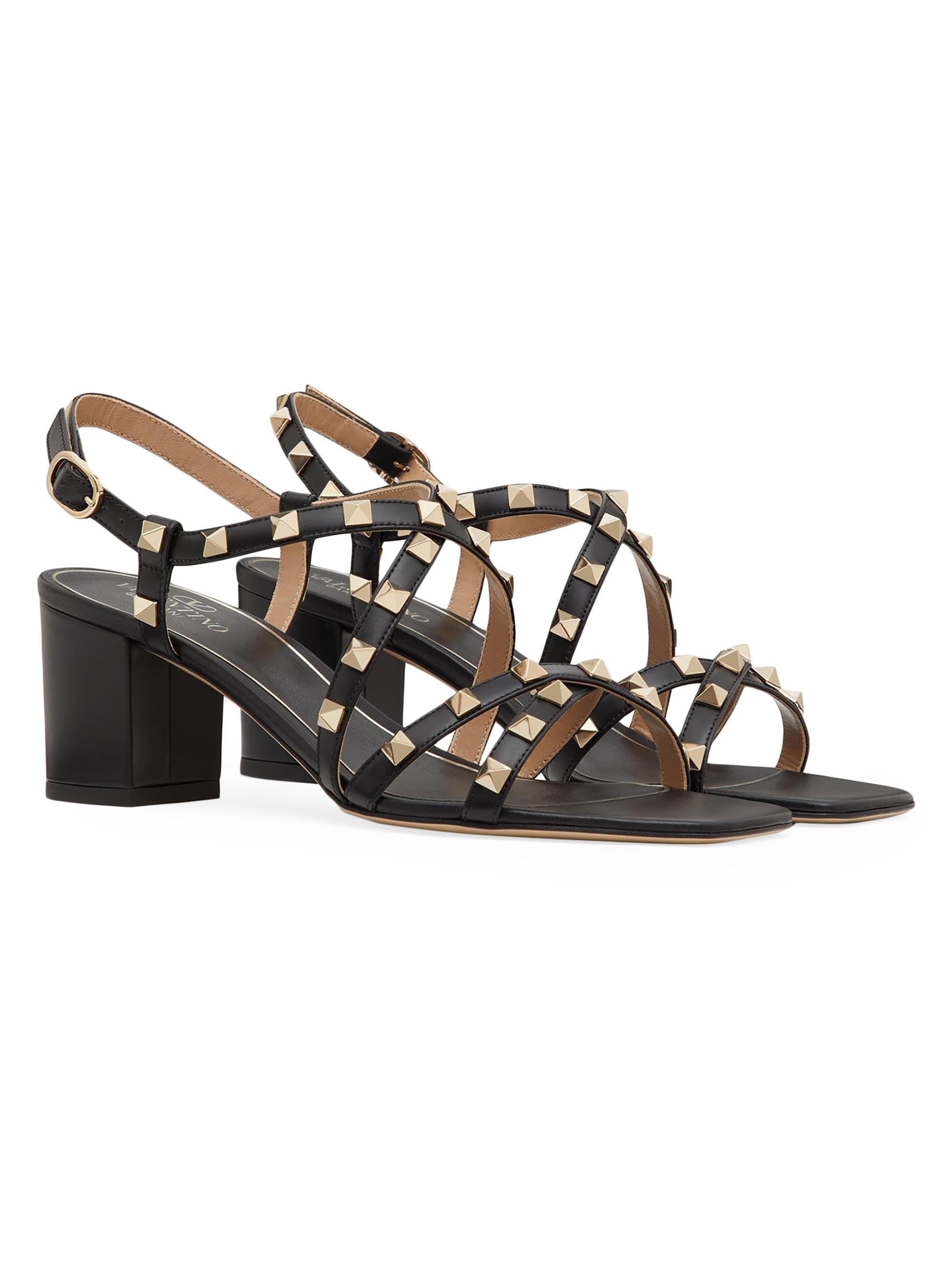 Valentino Garavani Rockstud Calfskin Sandals 60MM | Saks Fifth Avenue