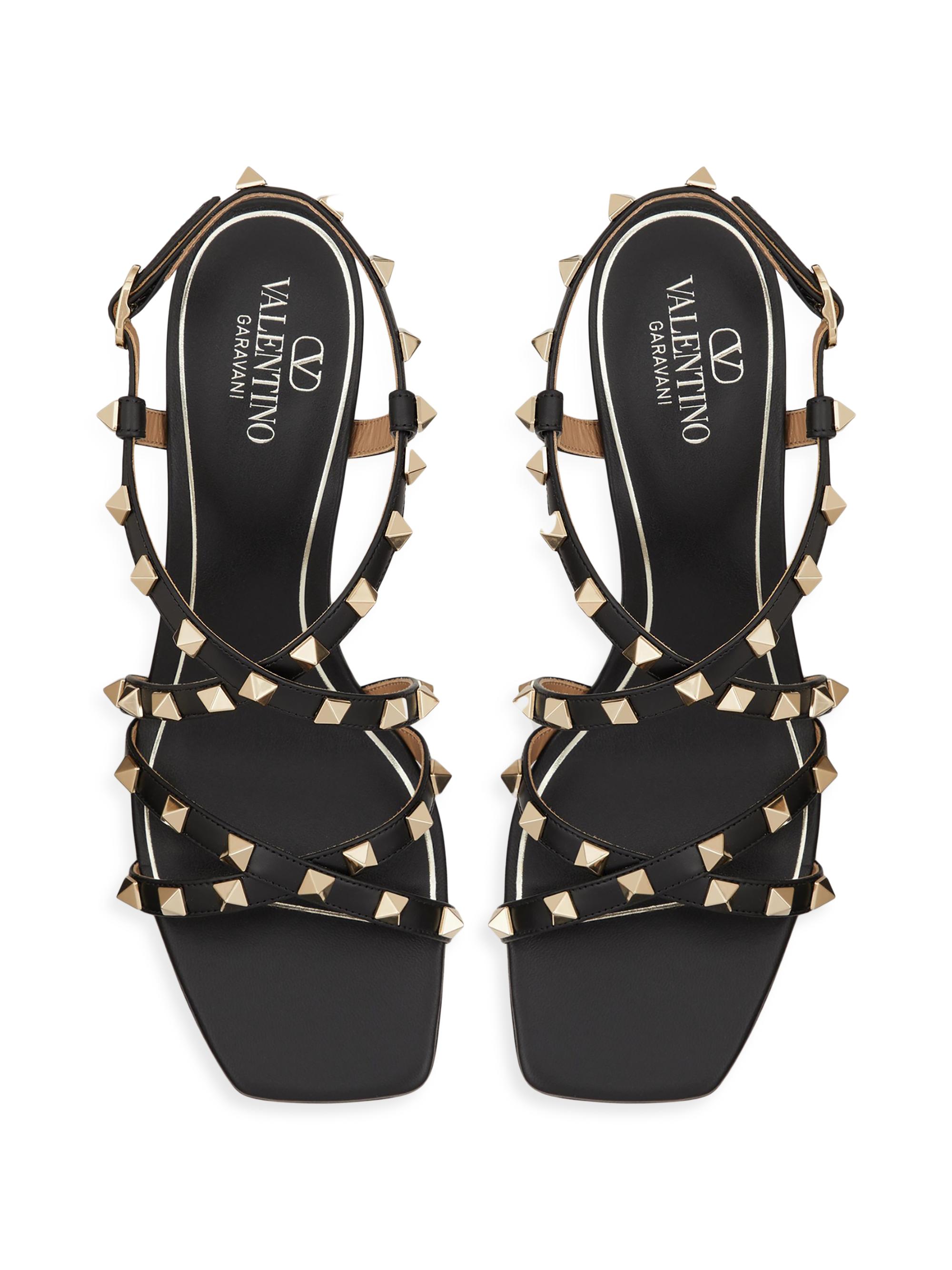 Valentino Garavani Rockstud Calfskin Sandals 60MM | Saks Fifth Avenue