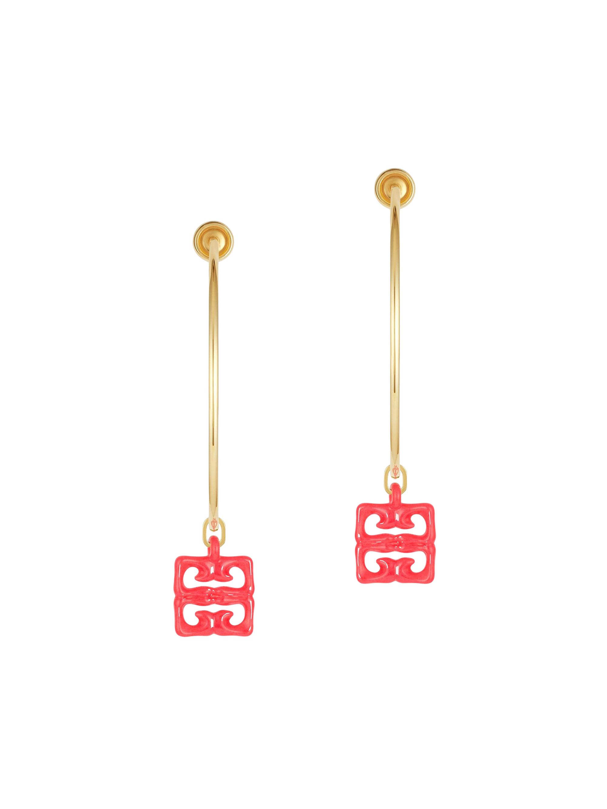 Givenchy Women's 4G Liquid Earrings in Metal and Resin - Coral