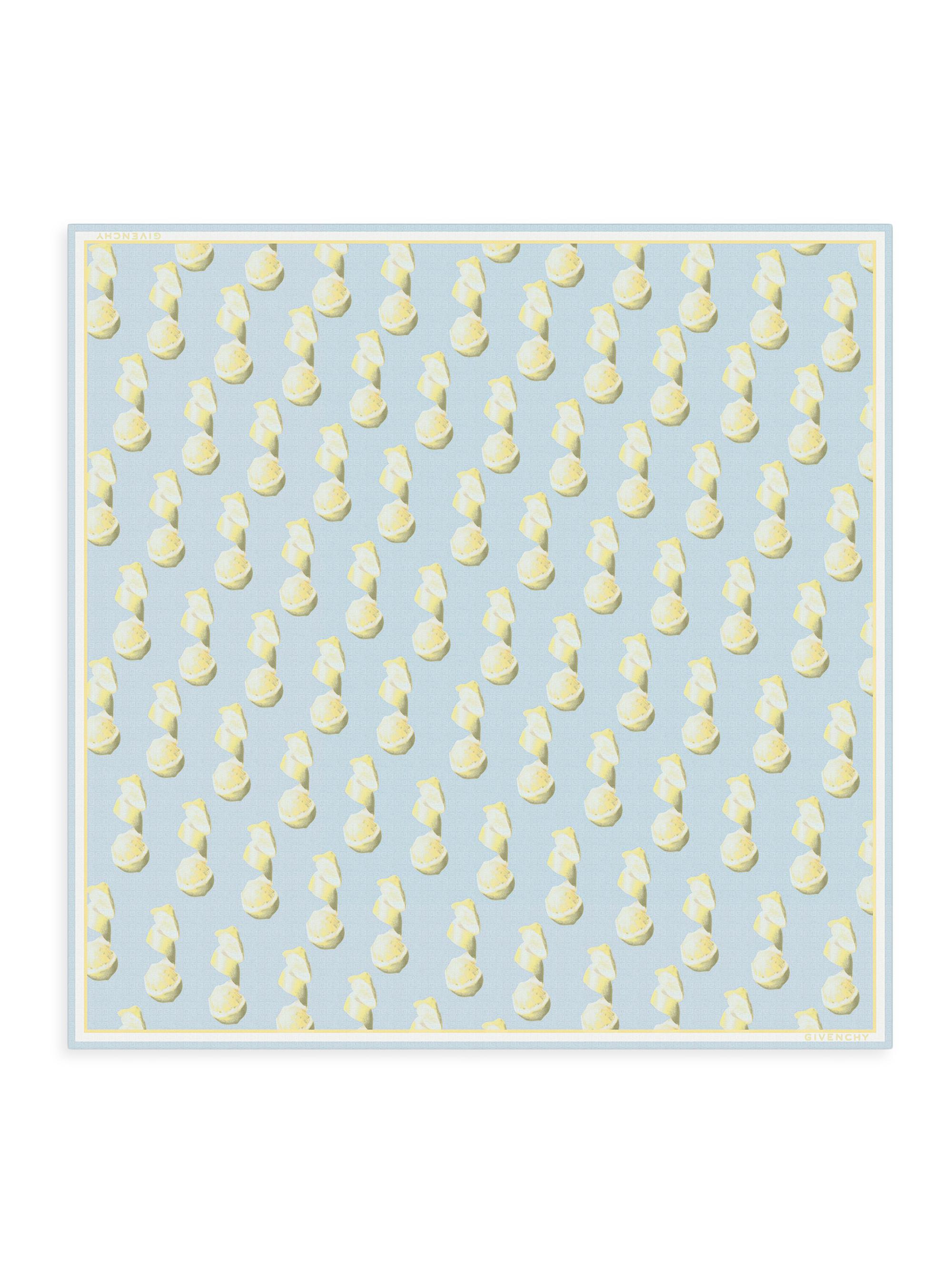 Givenchy Women's  Printed Square Scarf in Silk 4G Jacquard - Sky Blue