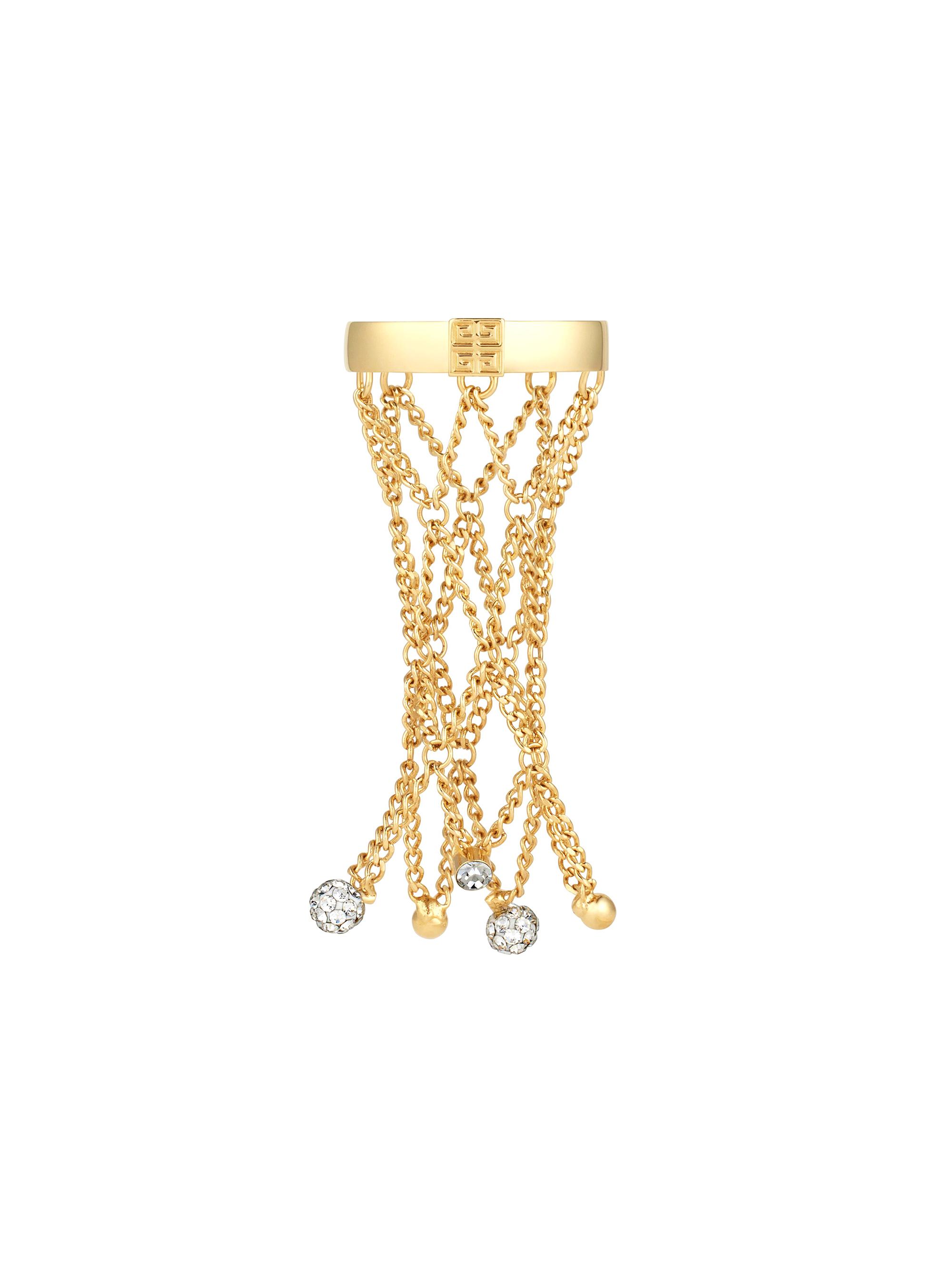 Givenchy Women's Pearling Ring in Metal with Pearls and Crystals - Golden Yellow