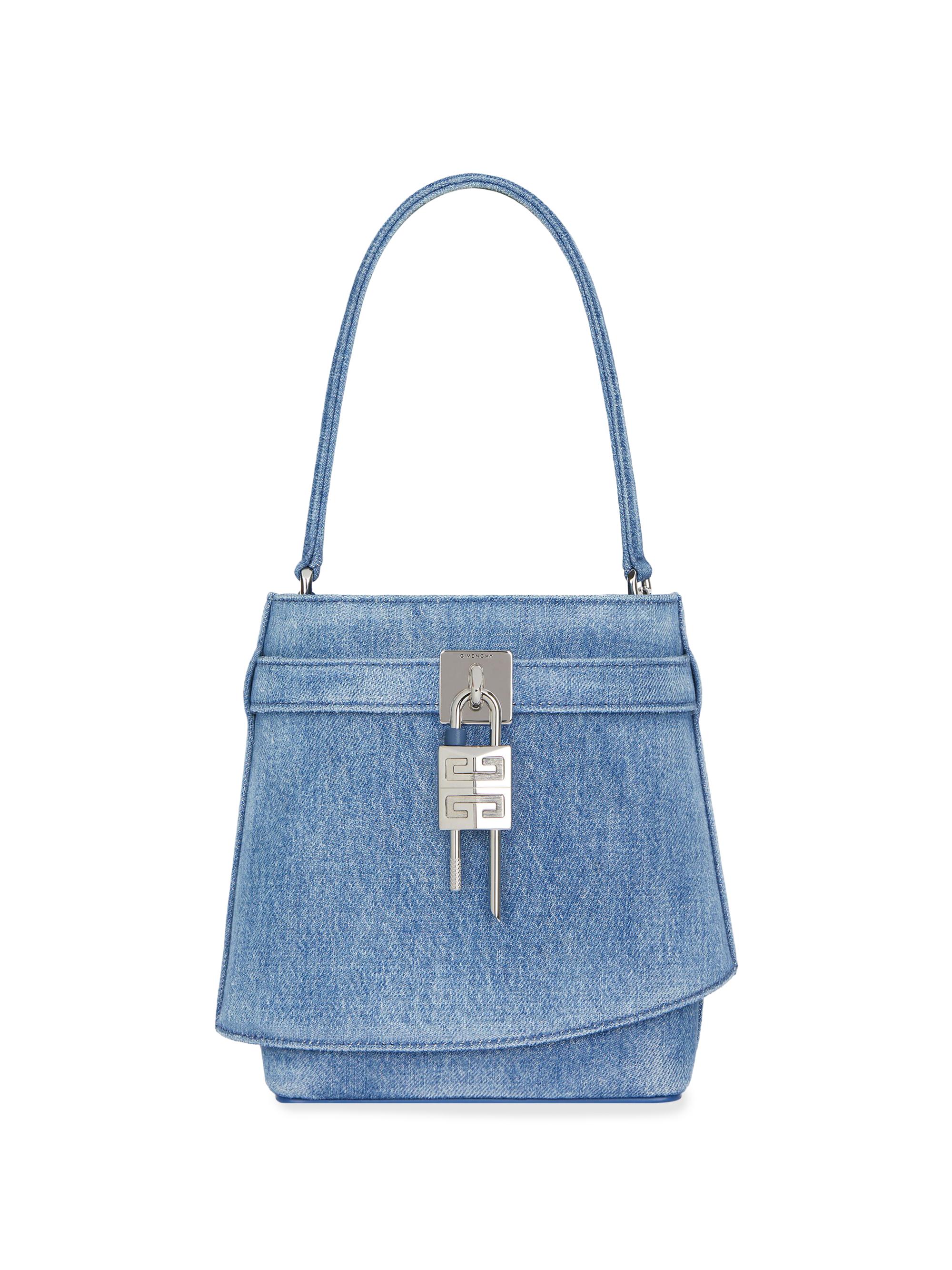 Givenchy Women's Shark Lock Bucket Bag in Washed Denim - Medium Blue