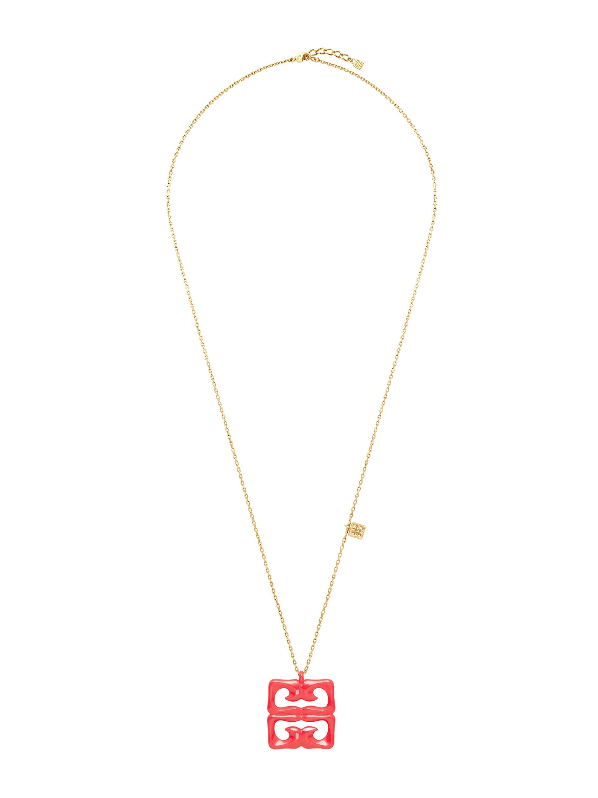 Givenchy Women's 4G Liquid Necklace in Metal and Resin - Coral
