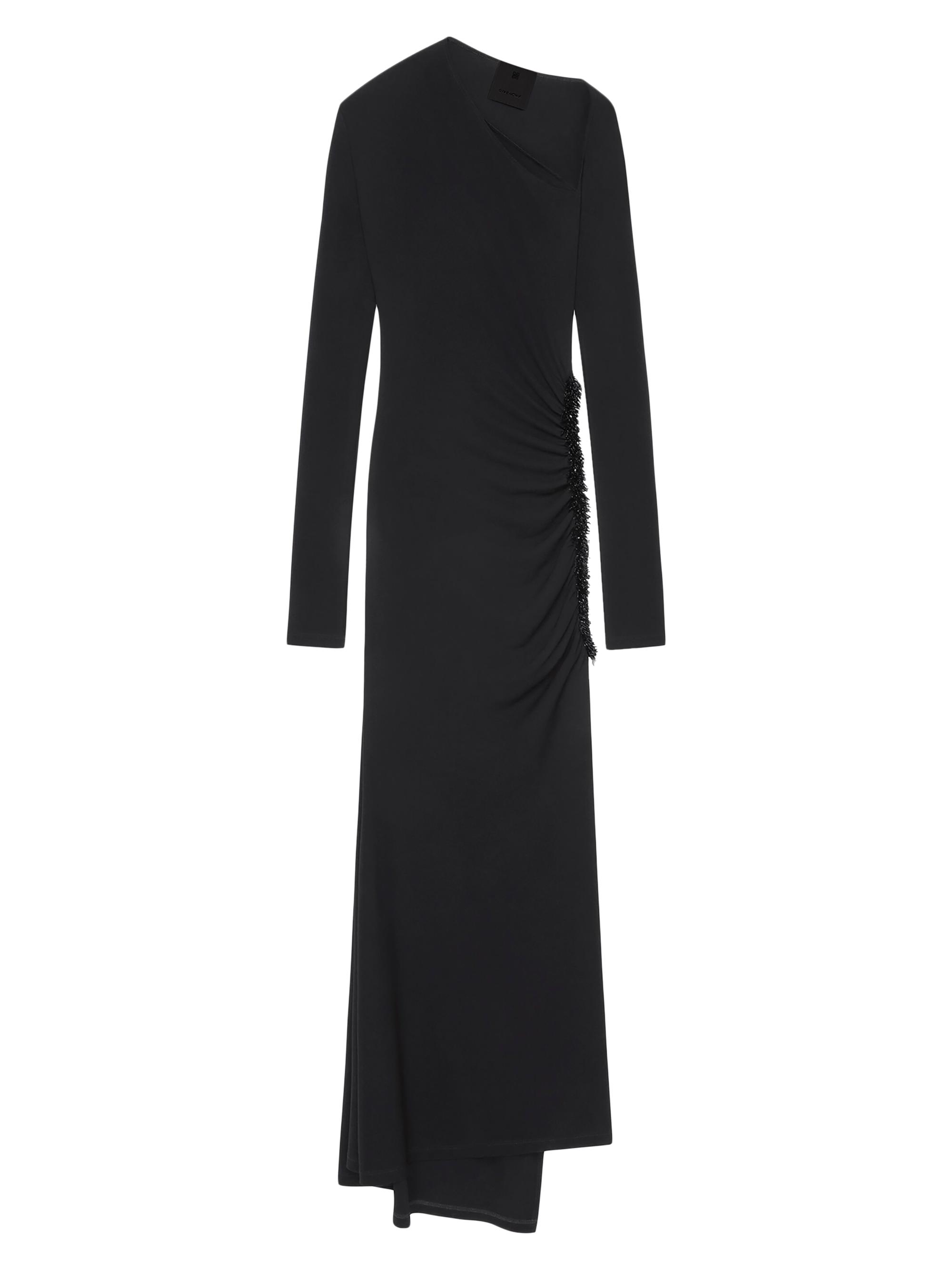Givenchy Women's Draped Dress in Embroidered Jersey - Black
