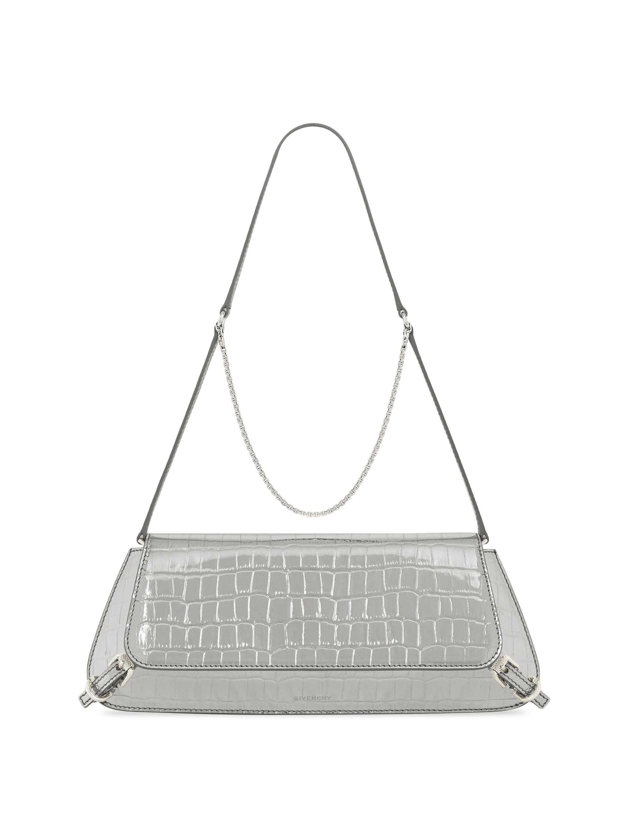 Givenchy Women's Plage Voyou Shoulder Bag in Crocodile Effect Leather - Light Silvery