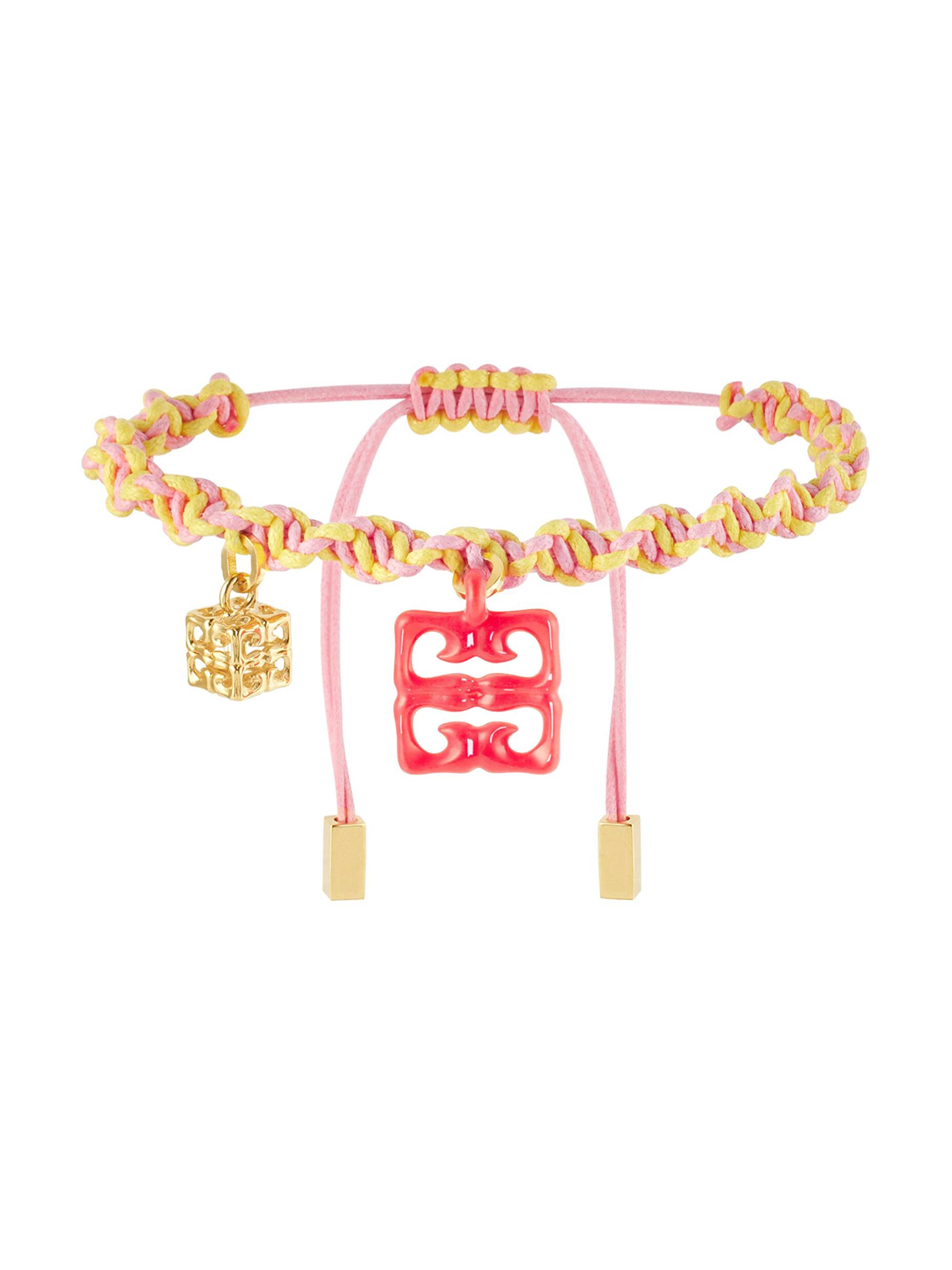 Givenchy Women's 4G Liquid Bracelet in Woven Cotton, Metal and Resin - Coral