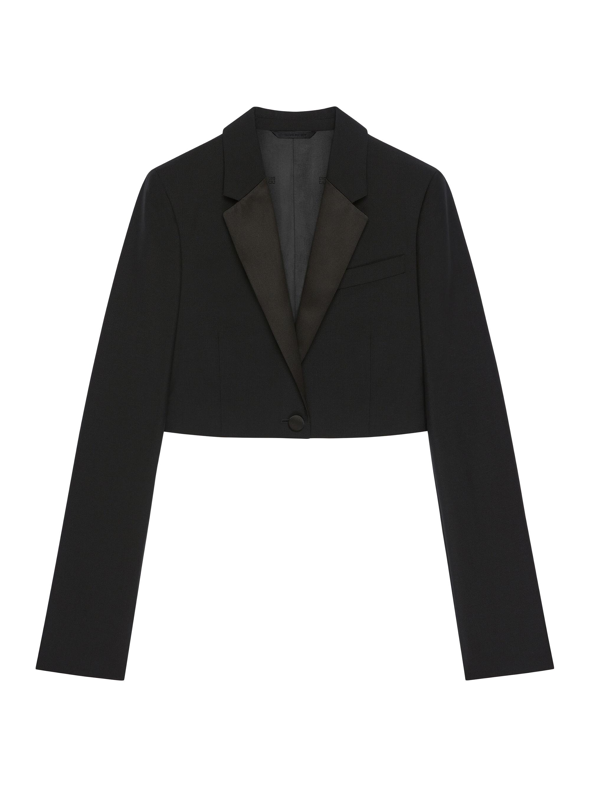 Givenchy Women's Cropped Jacket in Wool and Mohair - Black