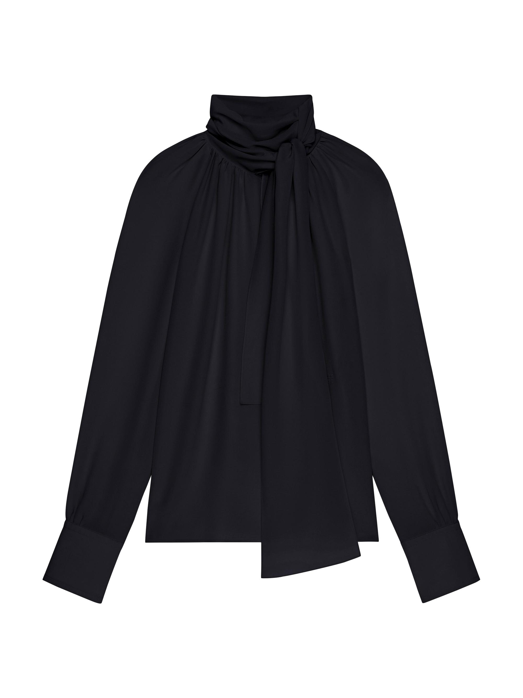 Givenchy Women's Blouse in Silk with Lavalliere - Eggshell