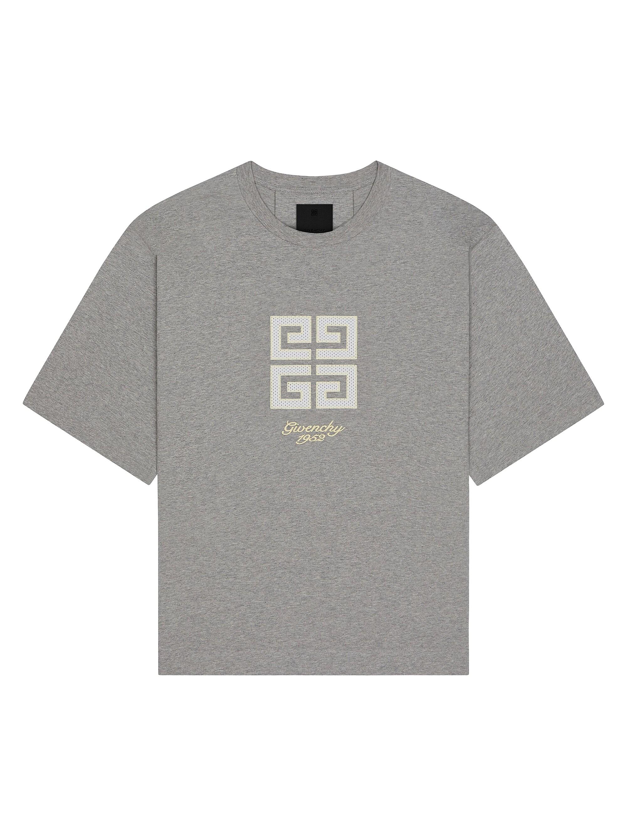 Givenchy Men's 4G T-Shirt in Cotton - Light Grey Melange